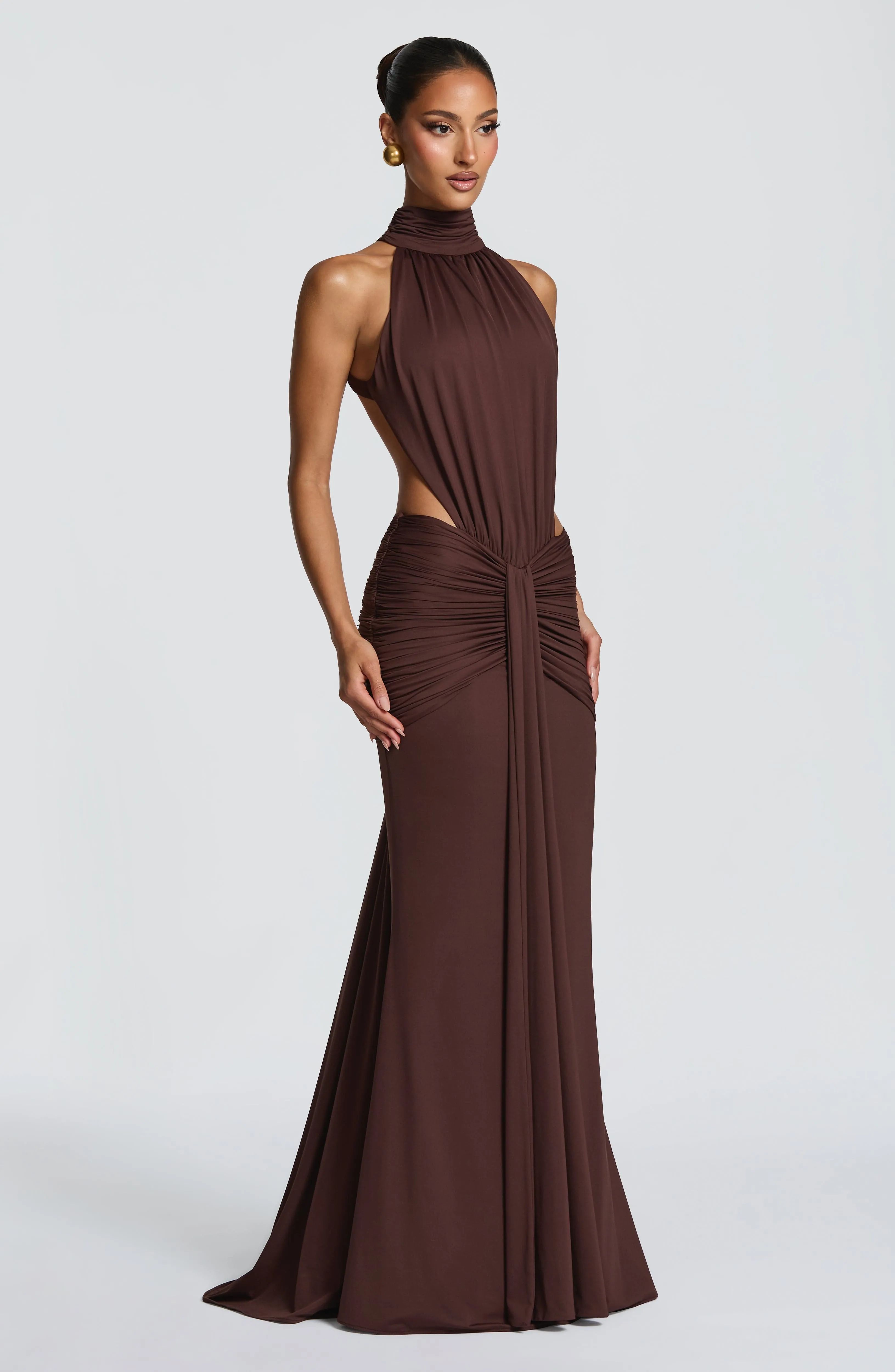 Thekla Maxi Dress - Plum Brown sold by Babyboo Fashion product image thumbnail 3