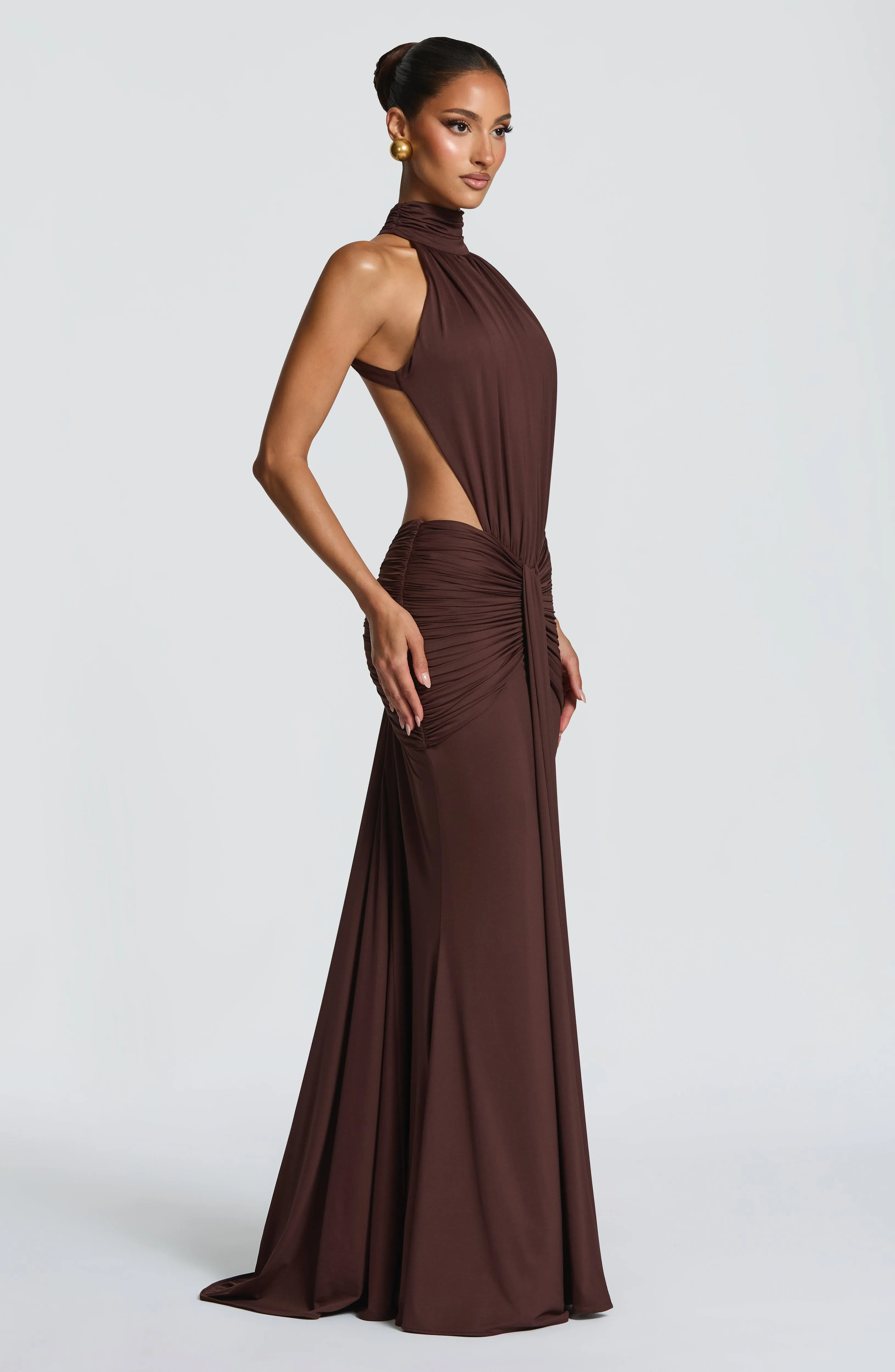 Thekla Maxi Dress - Plum Brown sold by Babyboo Fashion product image thumbnail 5