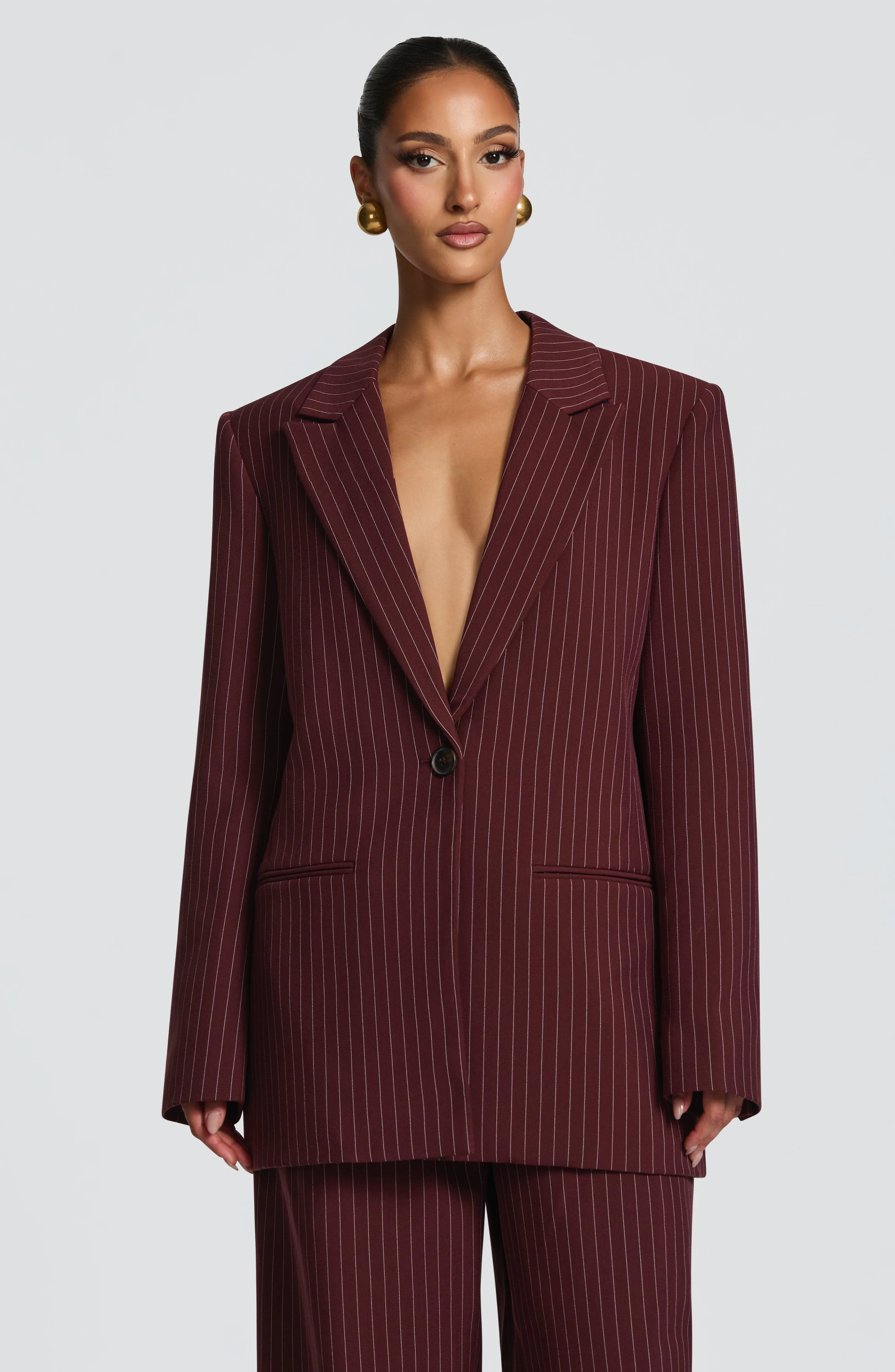Reece Blazer - Burgundy Pinstripe sold by Babyboo Fashion product image thumbnail 5