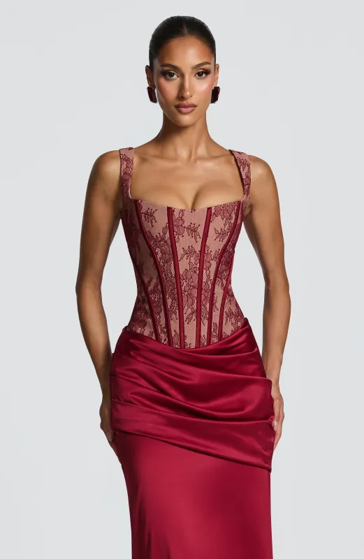 Nixie Corset - Burgundy Lace sold by Babyboo Fashion