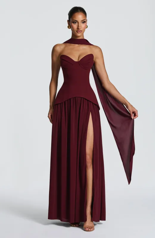 Vietta Maxi Dress - Cherry Lacquer made by Babyboo Fashion