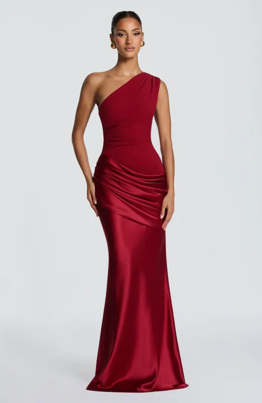 Sadona Maxi Dress - Deep Red made by Babyboo Fashion