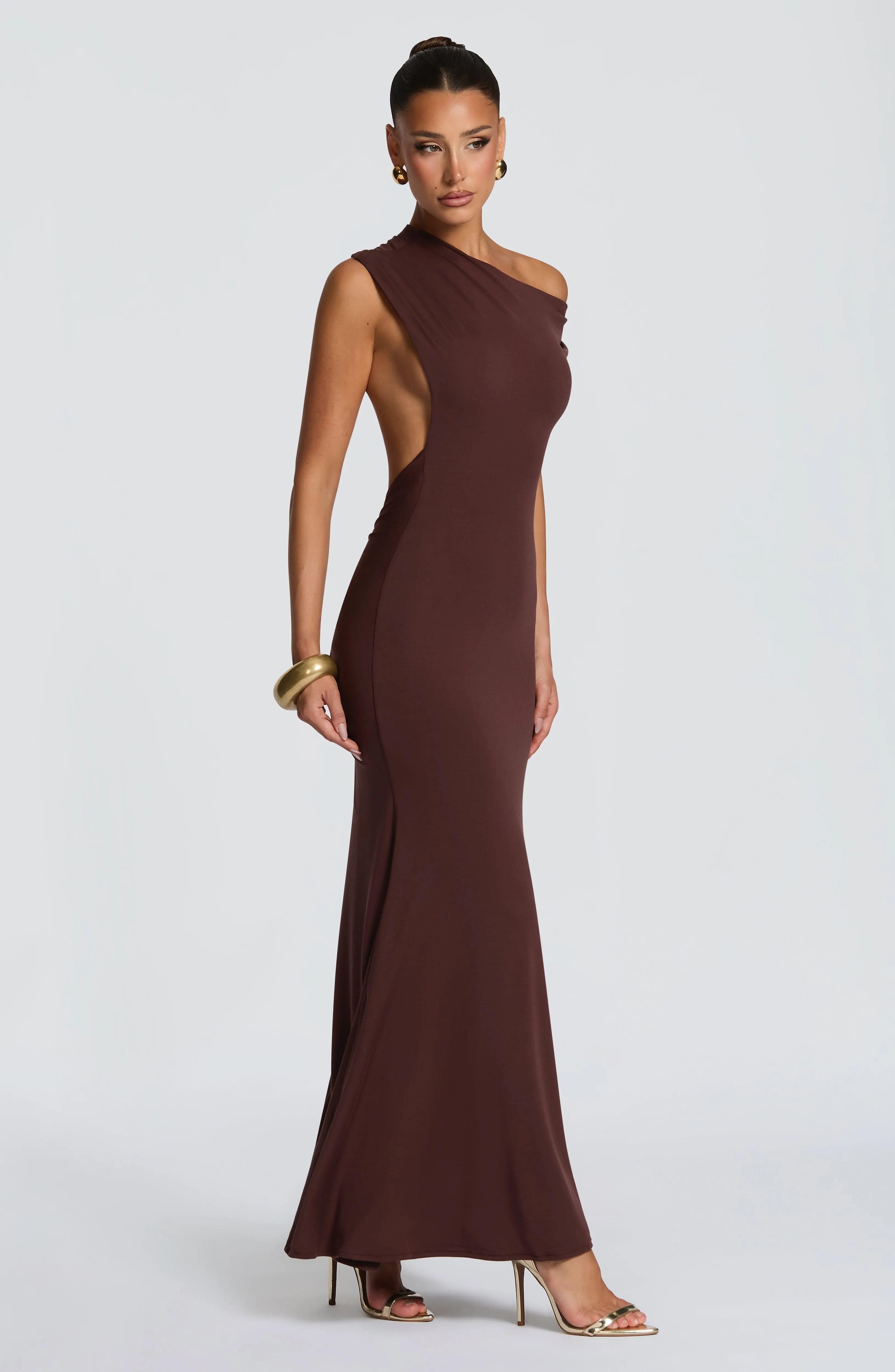 Fiora Maxi Dress - Plum Brown sold by Babyboo Fashion product image thumbnail 4
