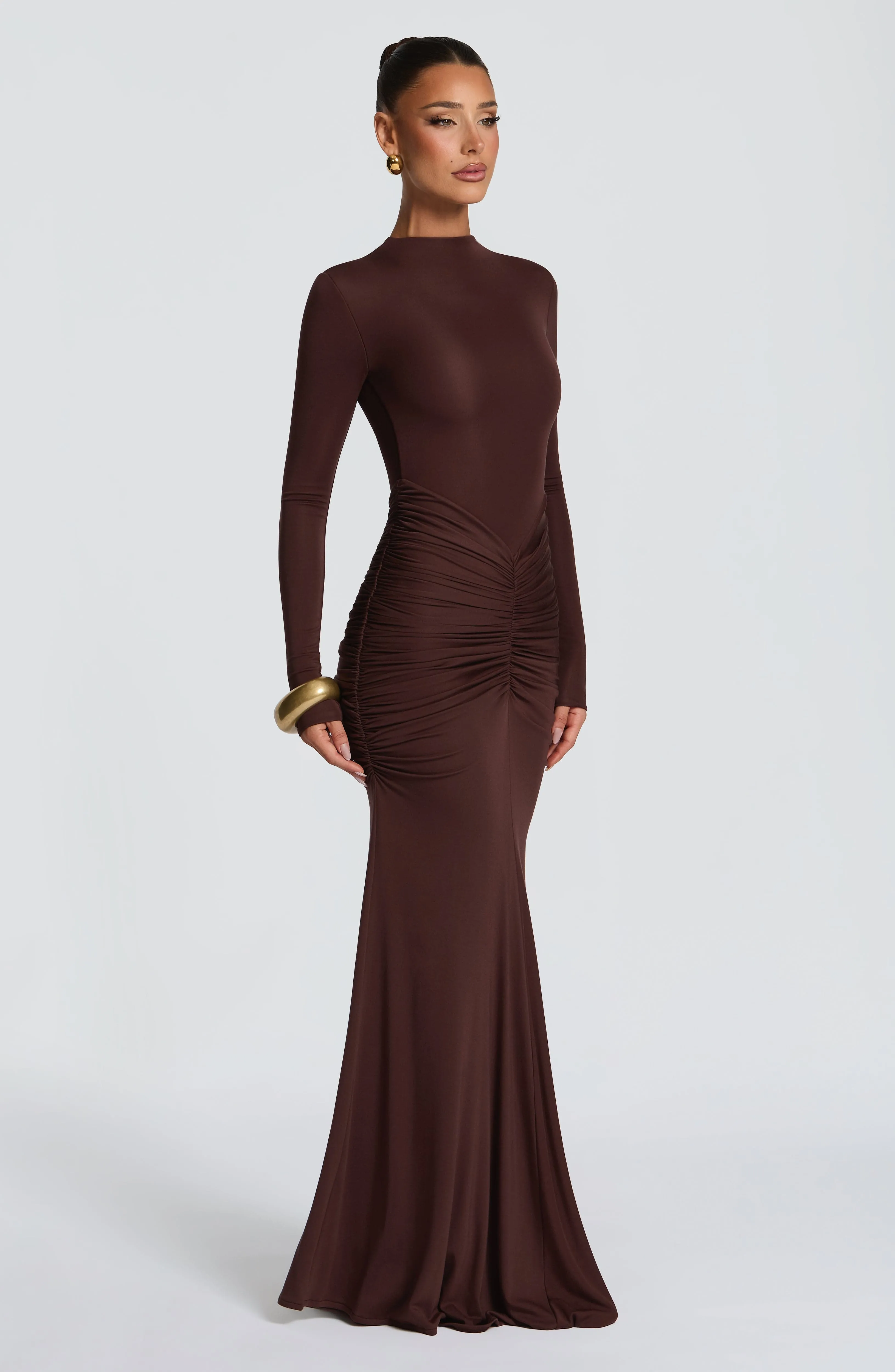 Oriane Maxi Dress - Plum Brown sold by Babyboo Fashion product image thumbnail 2