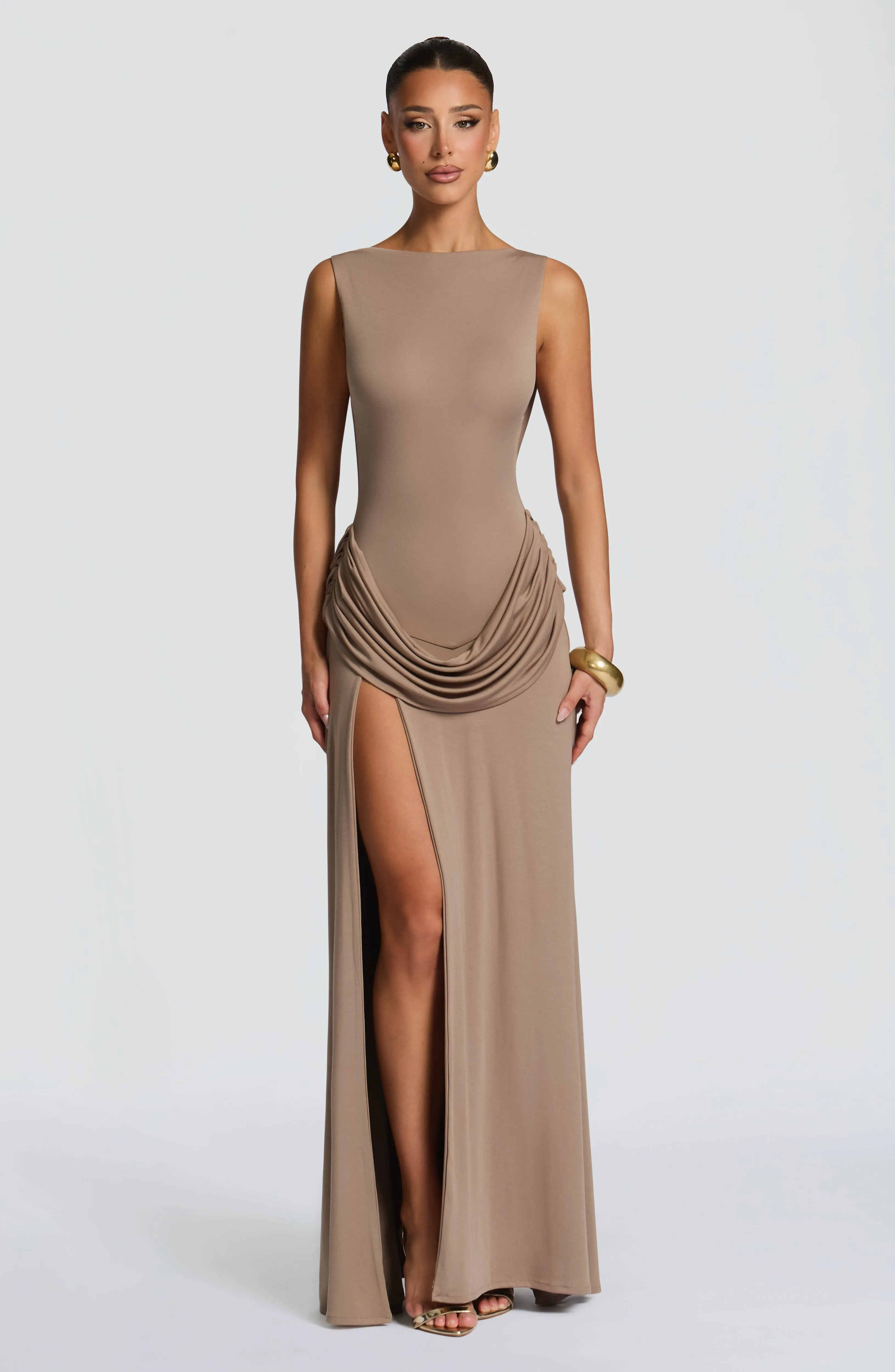 Bruna Maxi Dress - Stone sold by Babyboo Fashion