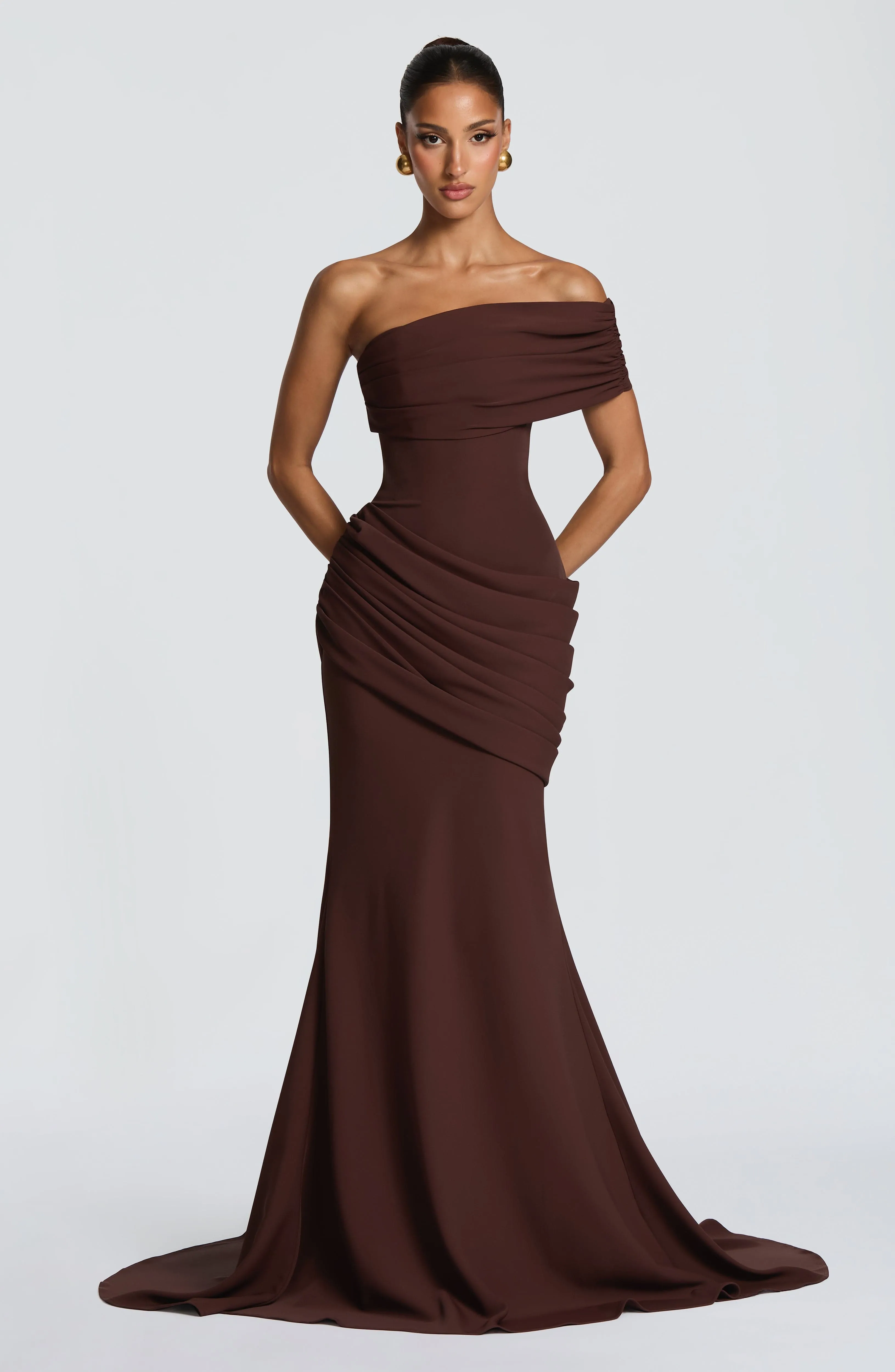 Kasia Gown - Plum Brown sold by Babyboo Fashion