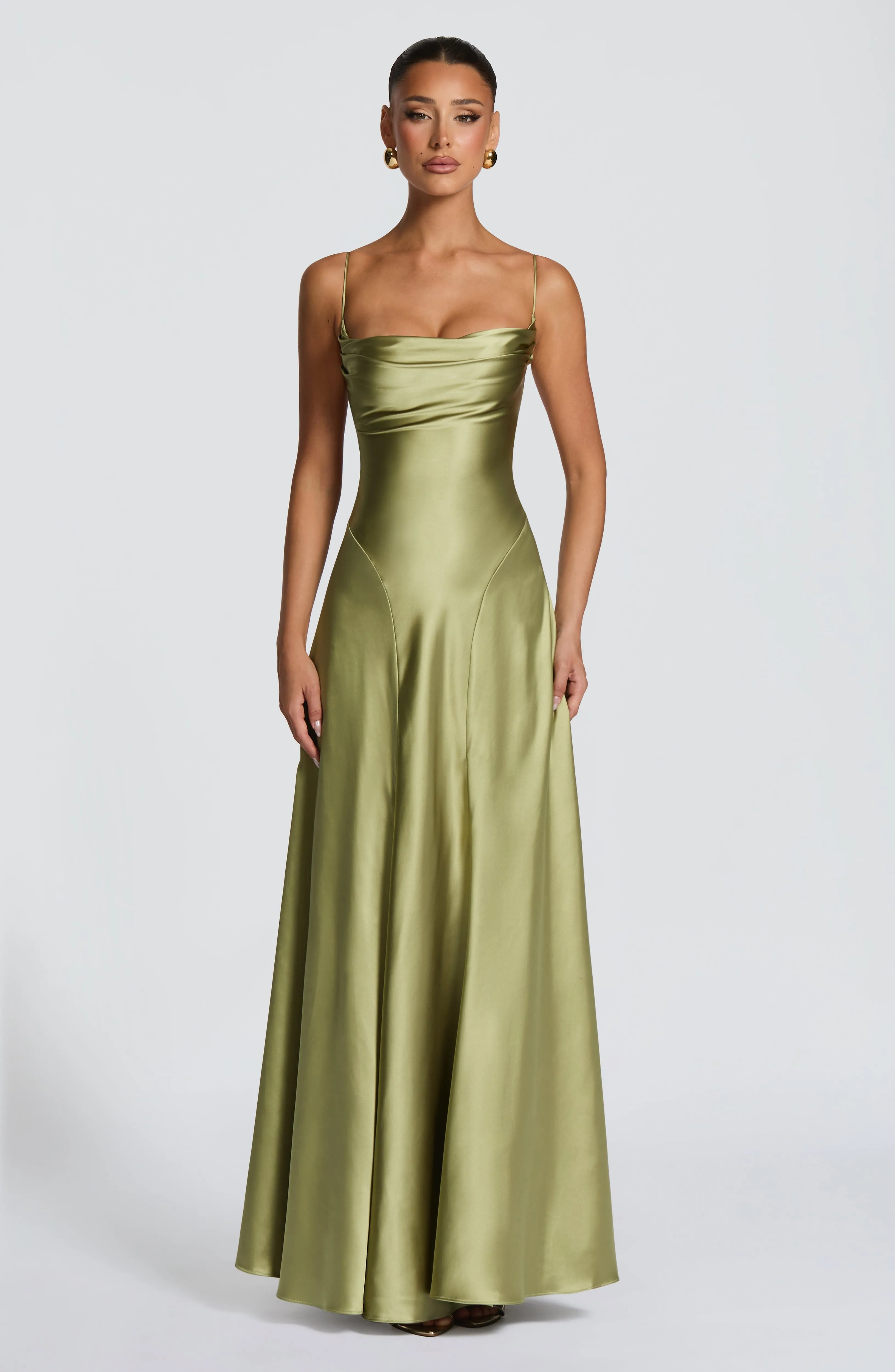 Adelina Maxi Dress - Light Olive sold by Babyboo Fashion
