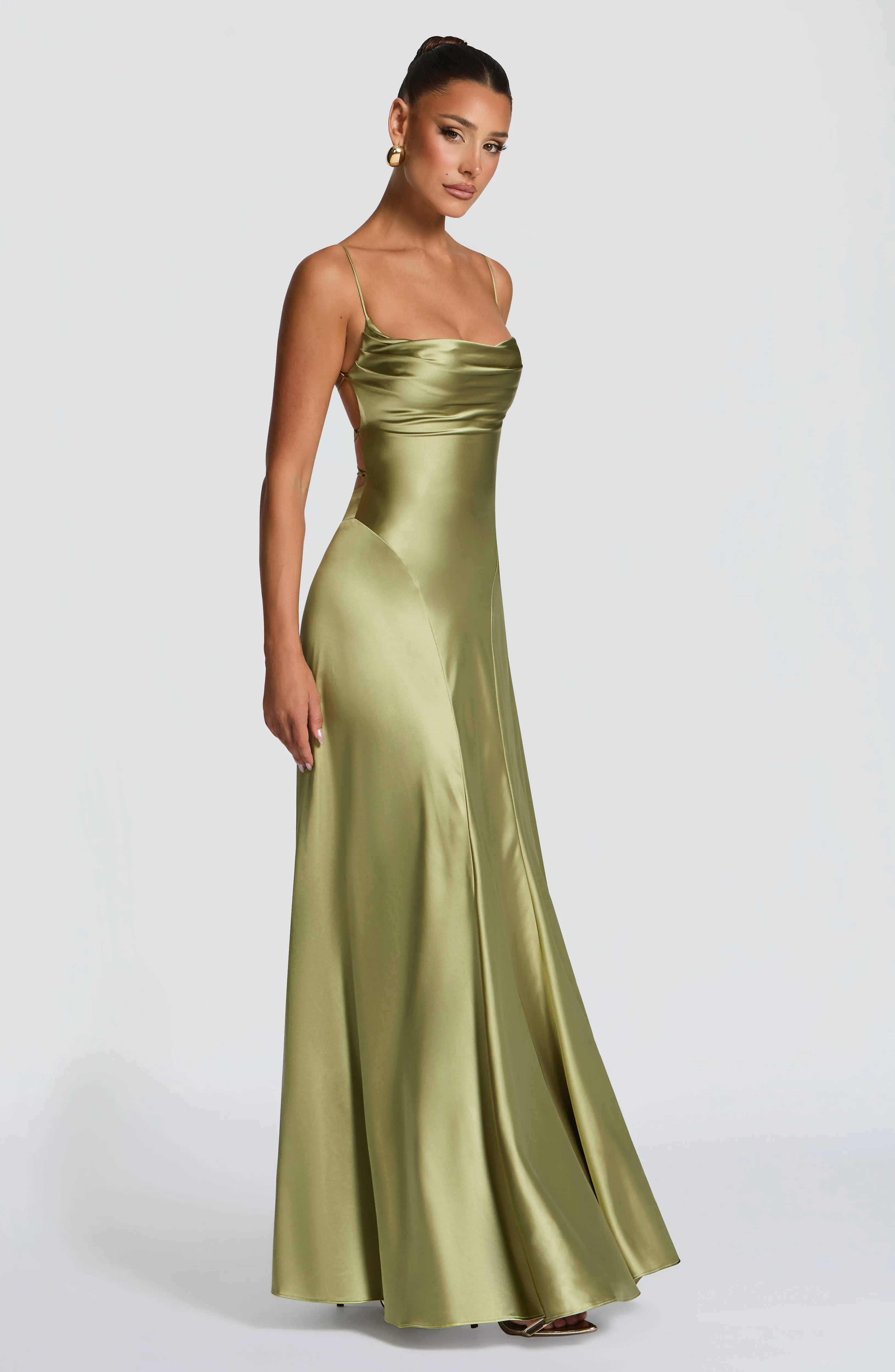 Adelina Maxi Dress - Light Olive sold by Babyboo Fashion product image thumbnail 3