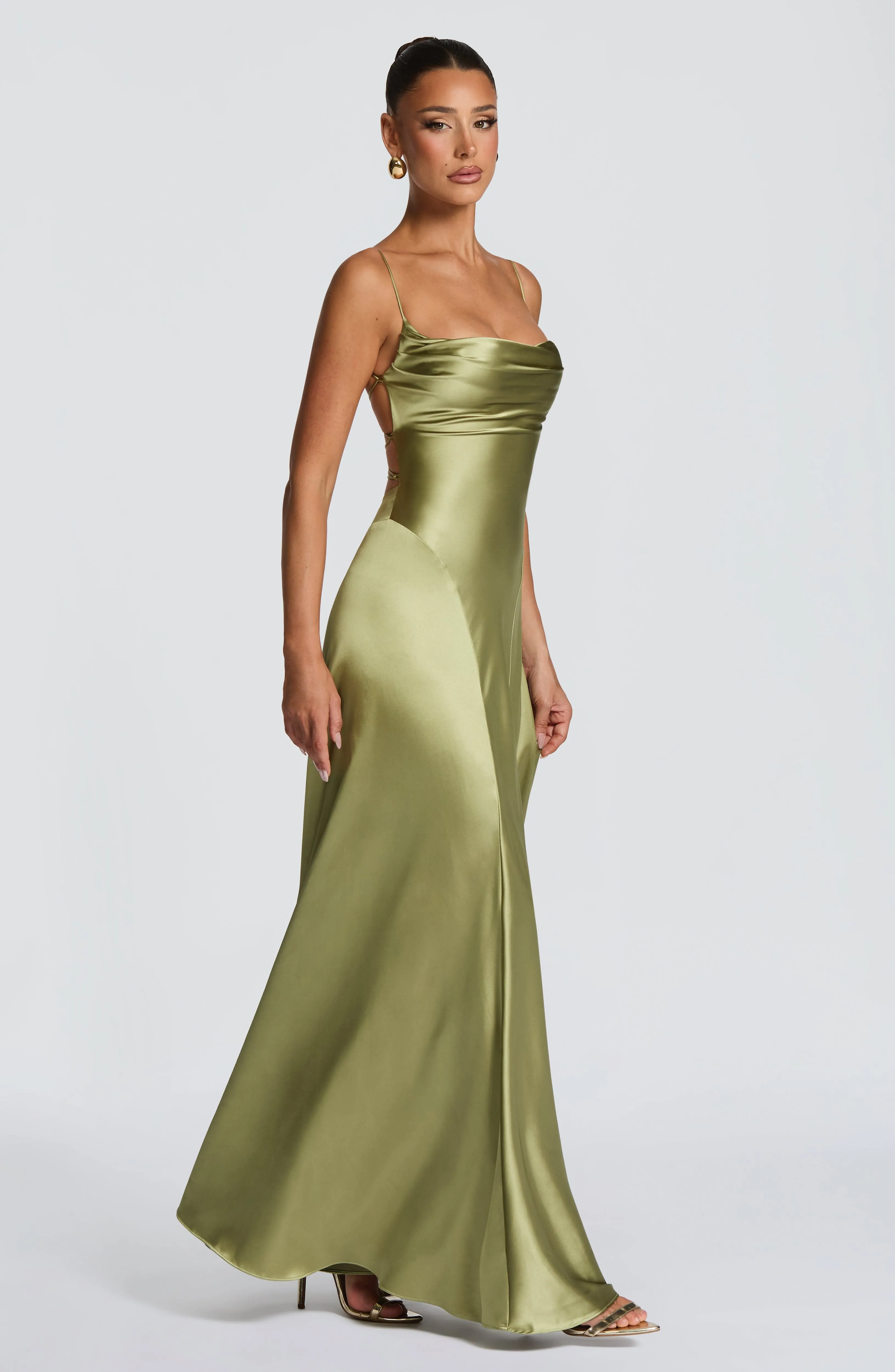Adelina Maxi Dress - Light Olive sold by Babyboo Fashion product image thumbnail 5