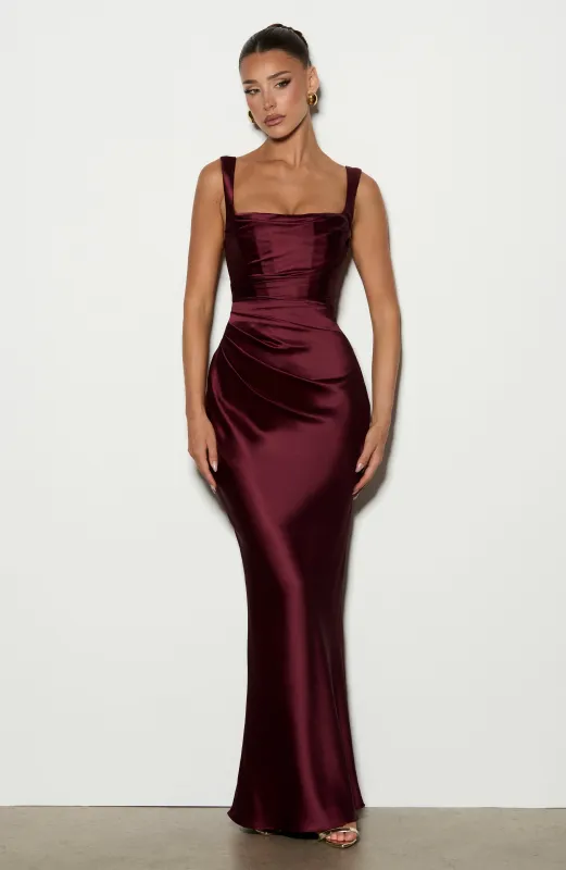 Calanthe Maxi Dress - Cherry Lacquer sold by Babyboo Fashion