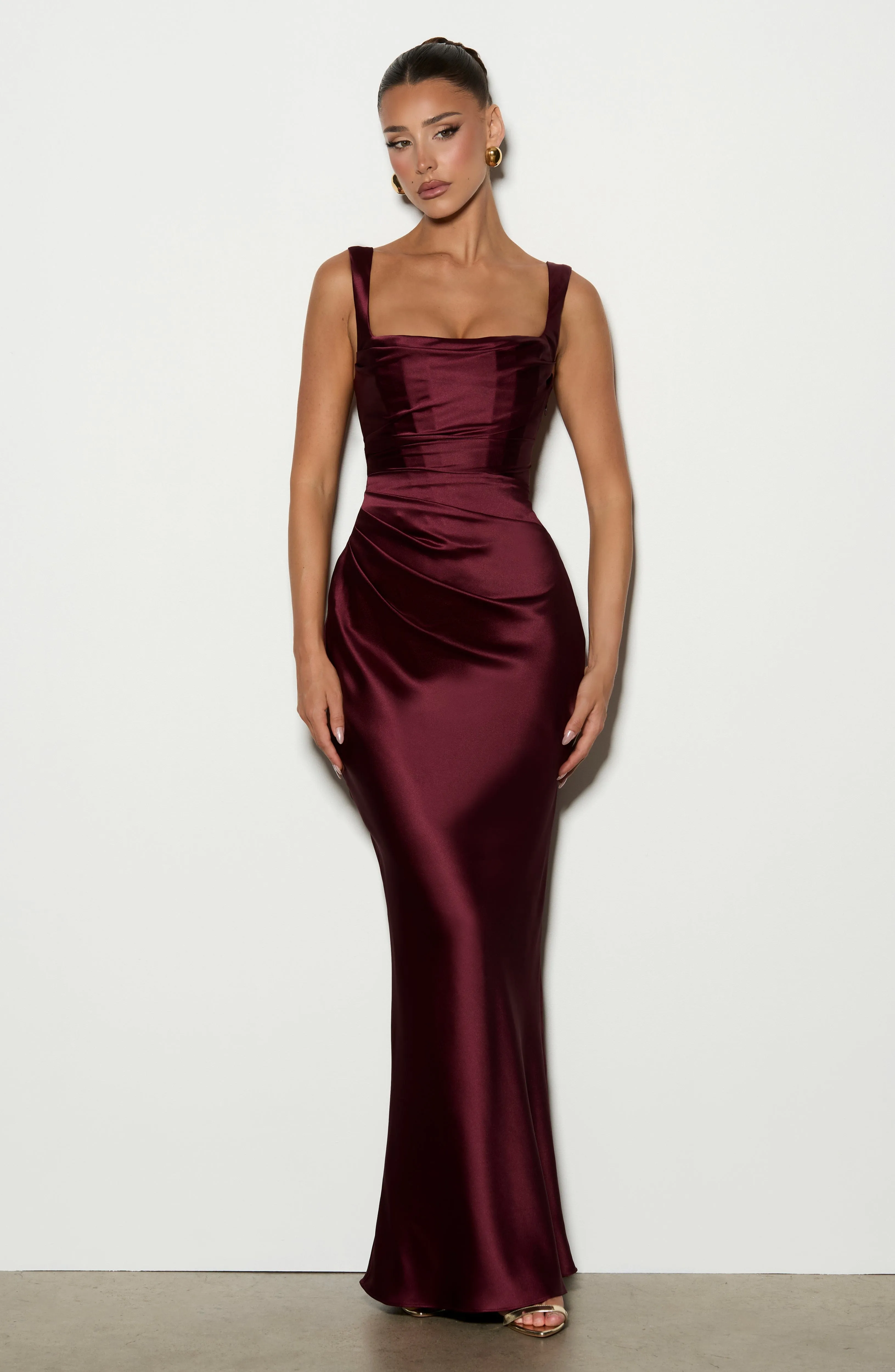 Calanthe Maxi Dress - Cherry Lacquer sold by Babyboo Fashion