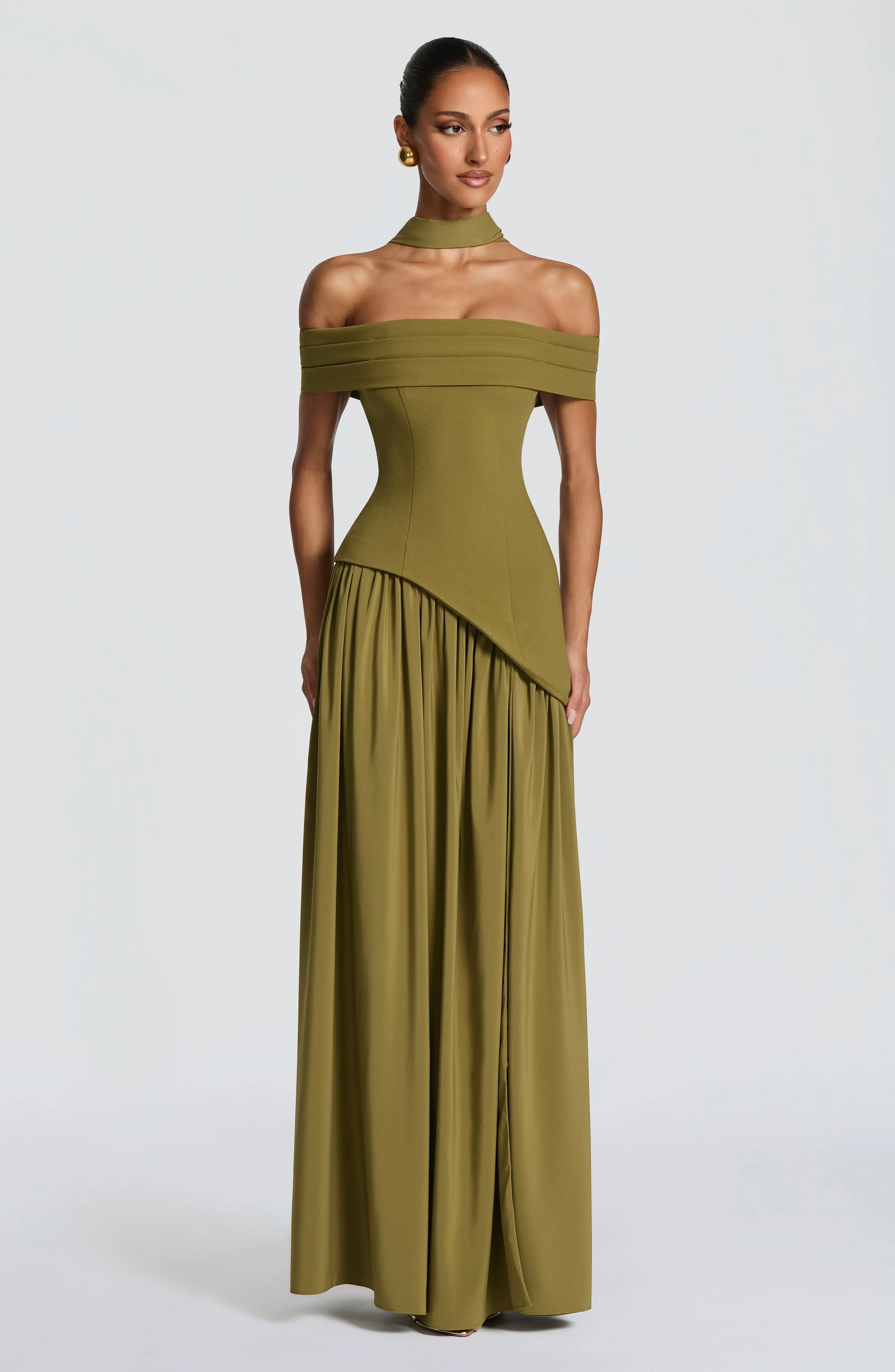 Delilah Maxi Dress - Deep Olive sold by Babyboo Fashion product image thumbnail 3