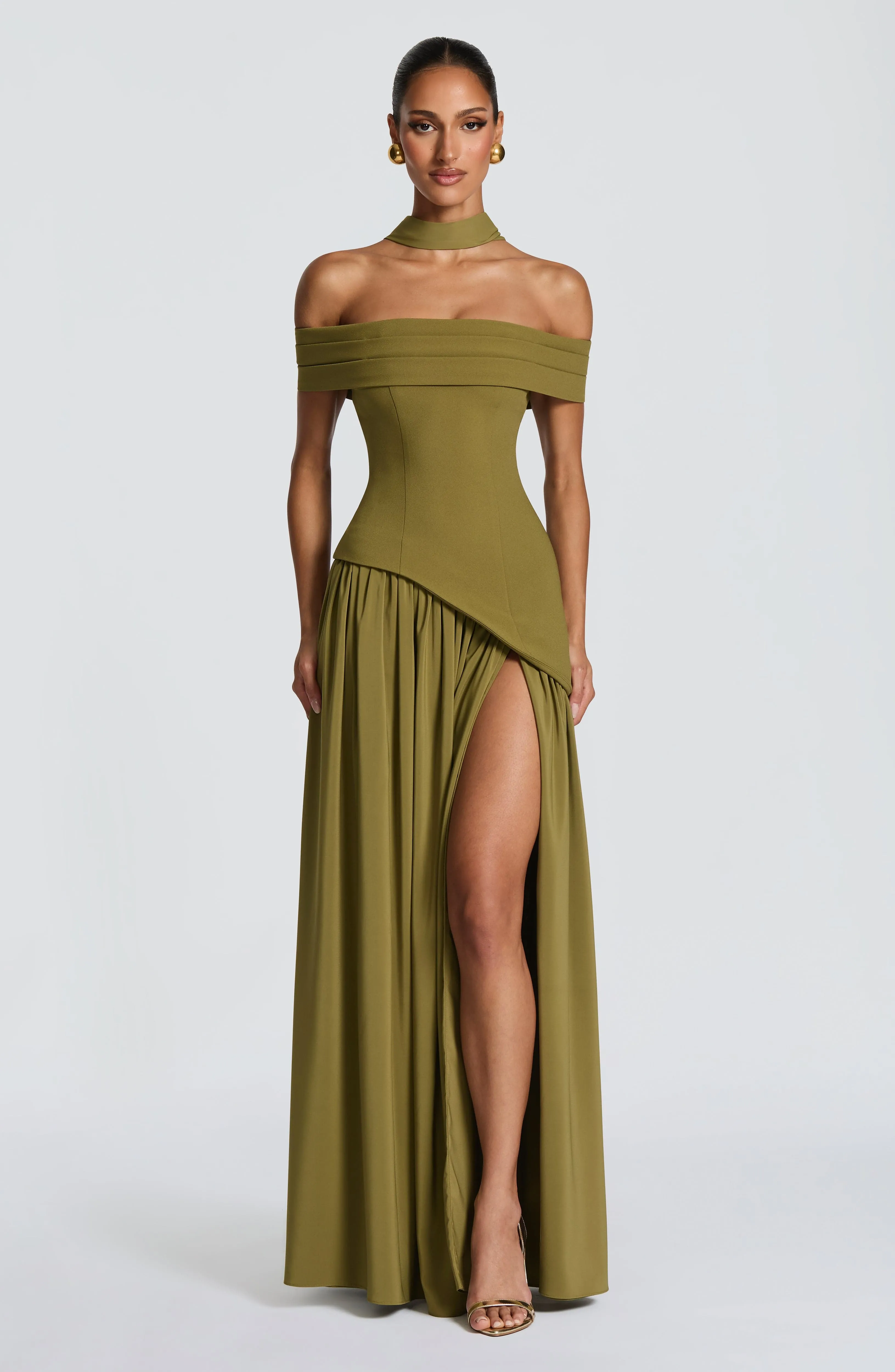 Delilah Maxi Dress - Deep Olive sold by Babyboo Fashion product image thumbnail 4