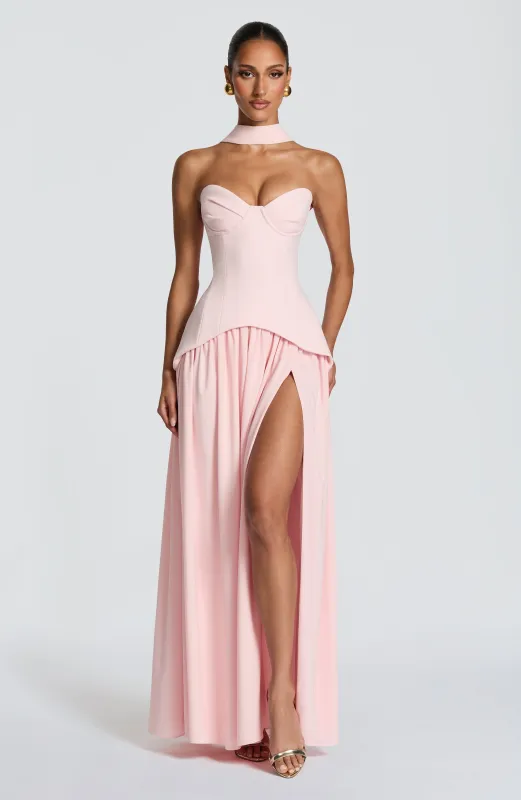 Vietta Maxi Dress - Blush made by Babyboo Fashion