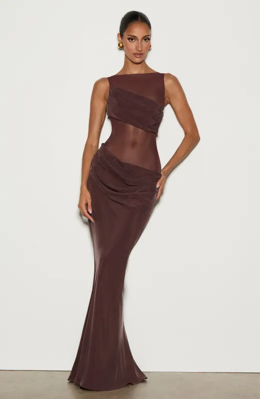 Gracelyn Maxi Dress - Plum Brown sold by Babyboo Fashion
