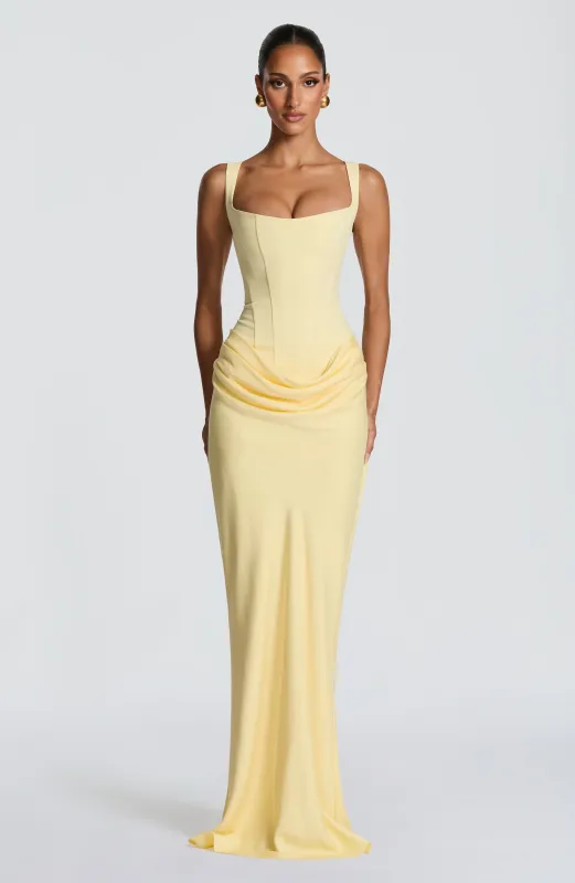 Cornelia Maxi Dress - Lemon made by Babyboo Fashion