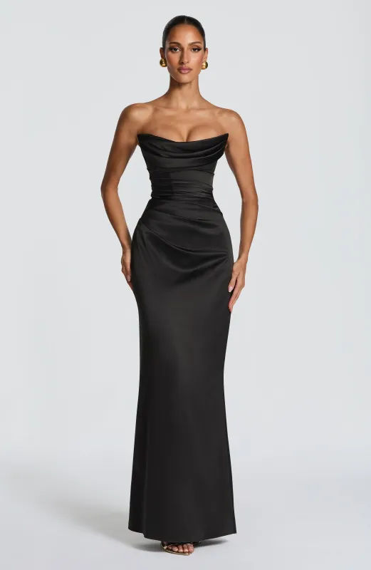 Vessa Maxi Dress - Black made by Babyboo Fashion