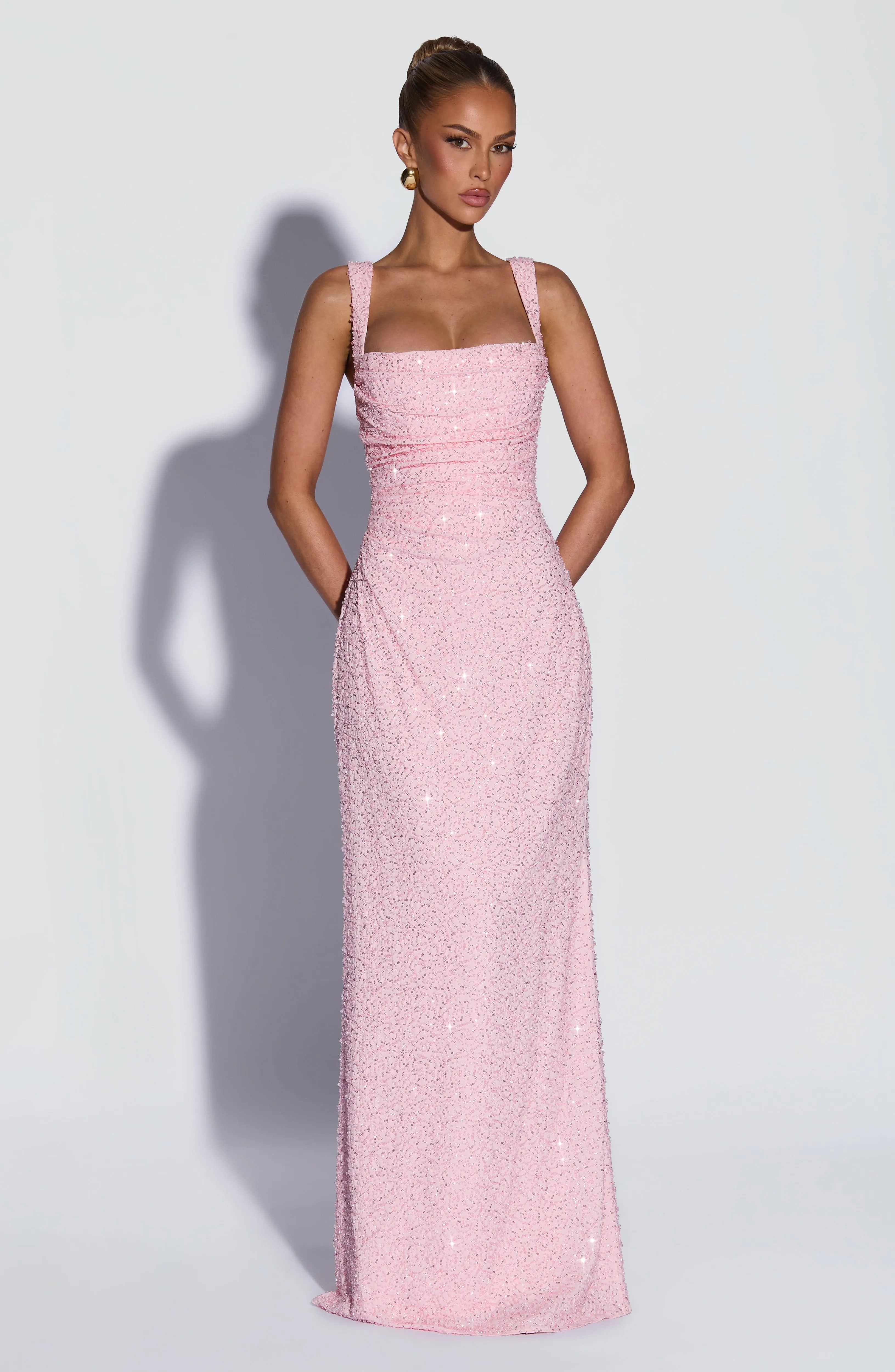 Calanthe Maxi Dress - Blush Sparkle sold by Babyboo Fashion