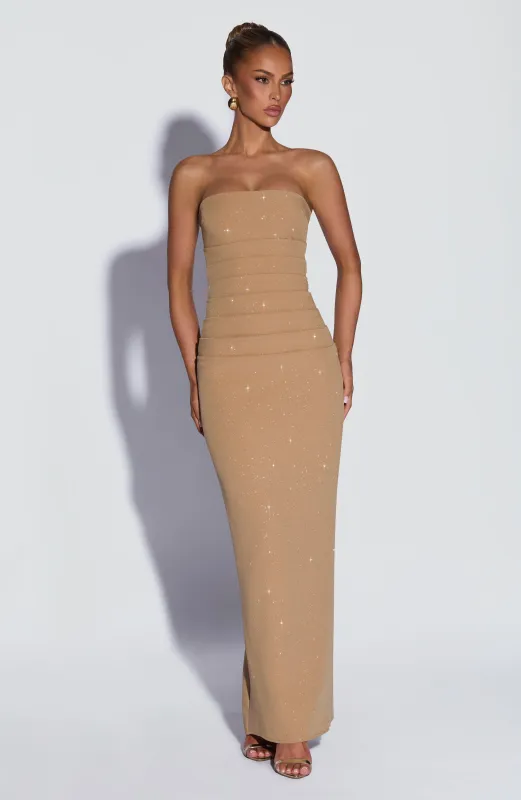 Pandra Maxi Dress - Gold Sparkle made by LF