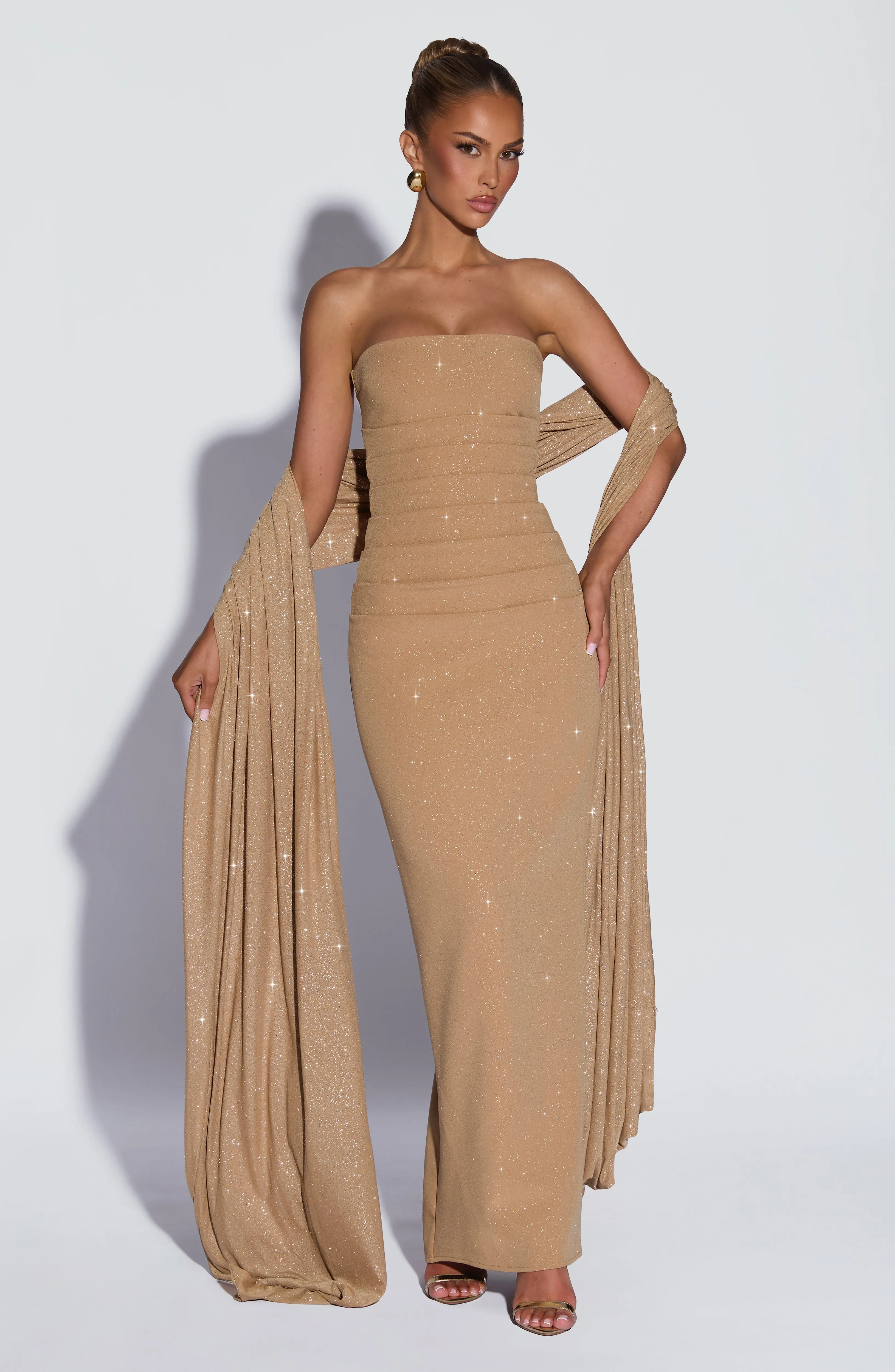 Pandra Maxi Dress - Gold Sparkle sold by Babyboo Fashion product image thumbnail 2