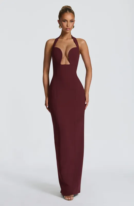 Charlotte Maxi Dress - Cherry Lacquer made by Steve Madden