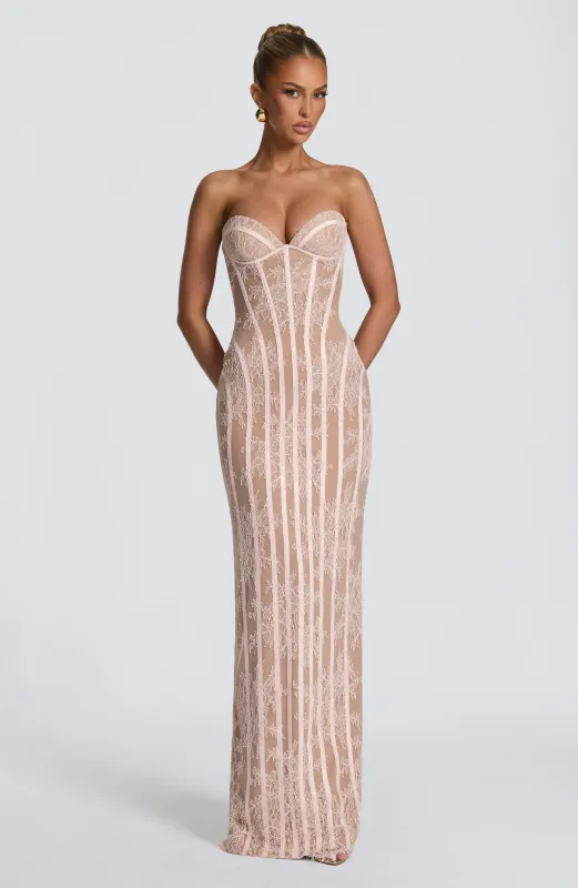 Sian Maxi Dress - Blush made by Babyboo Fashion