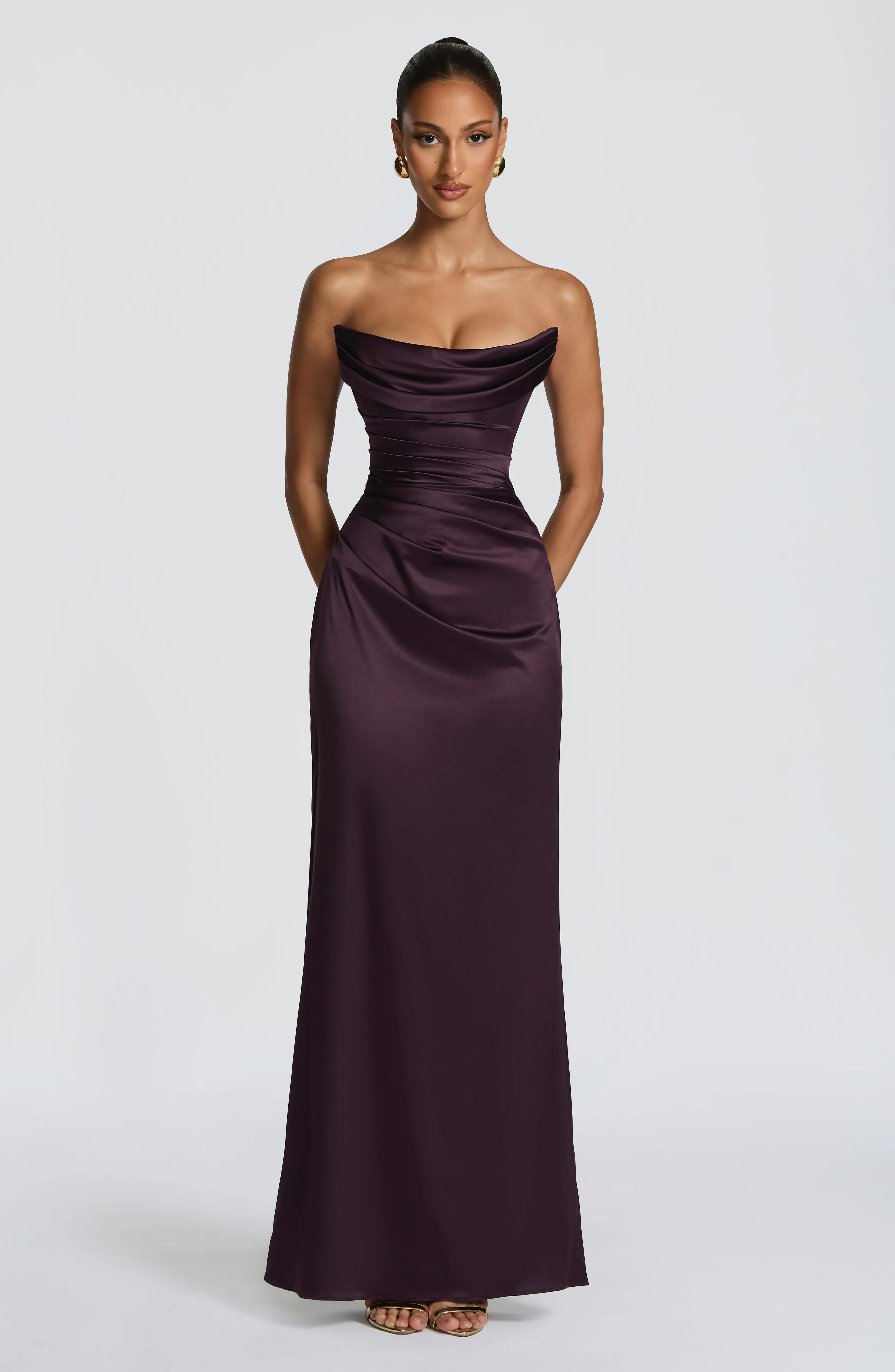 Vessa Maxi Dress - Plum sold by Babyboo Fashion