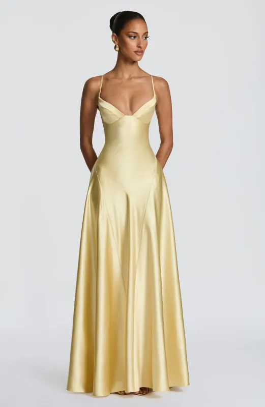 Asterin Maxi Dress - Lemon made by Babyboo Fashion