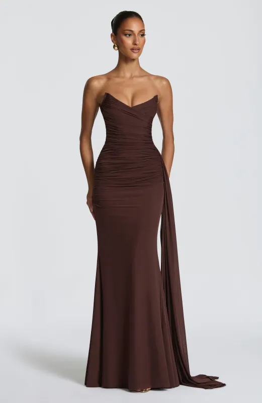 Ashika Maxi Dress - Plum Brown made by LF