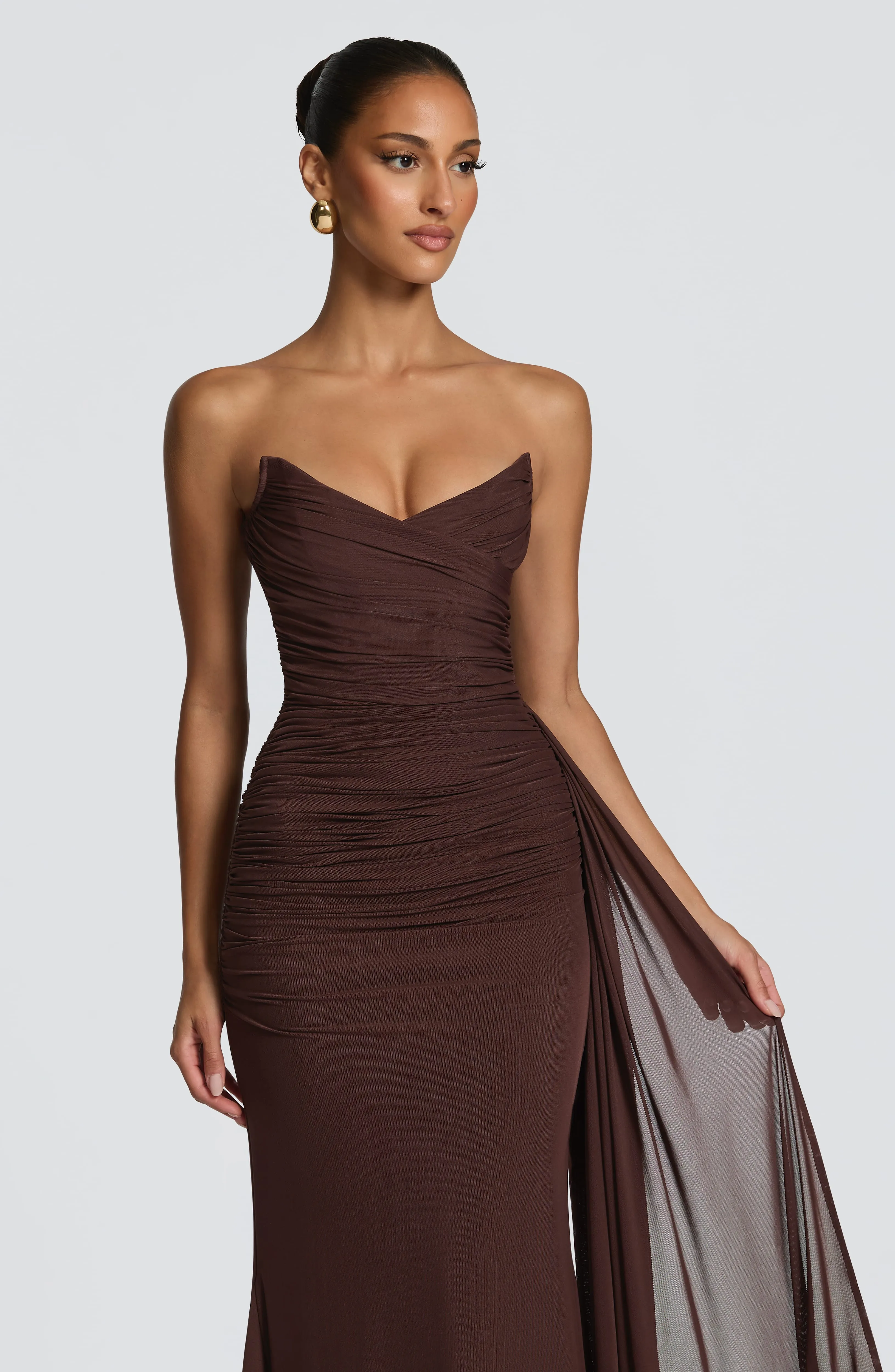 Ashika Maxi Dress - Plum Brown sold by Babyboo Fashion product image thumbnail 4