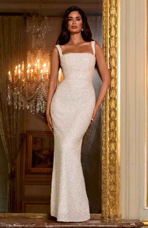 Calanthe Maxi Dress - Ivory Sparkle made by Babyboo Fashion