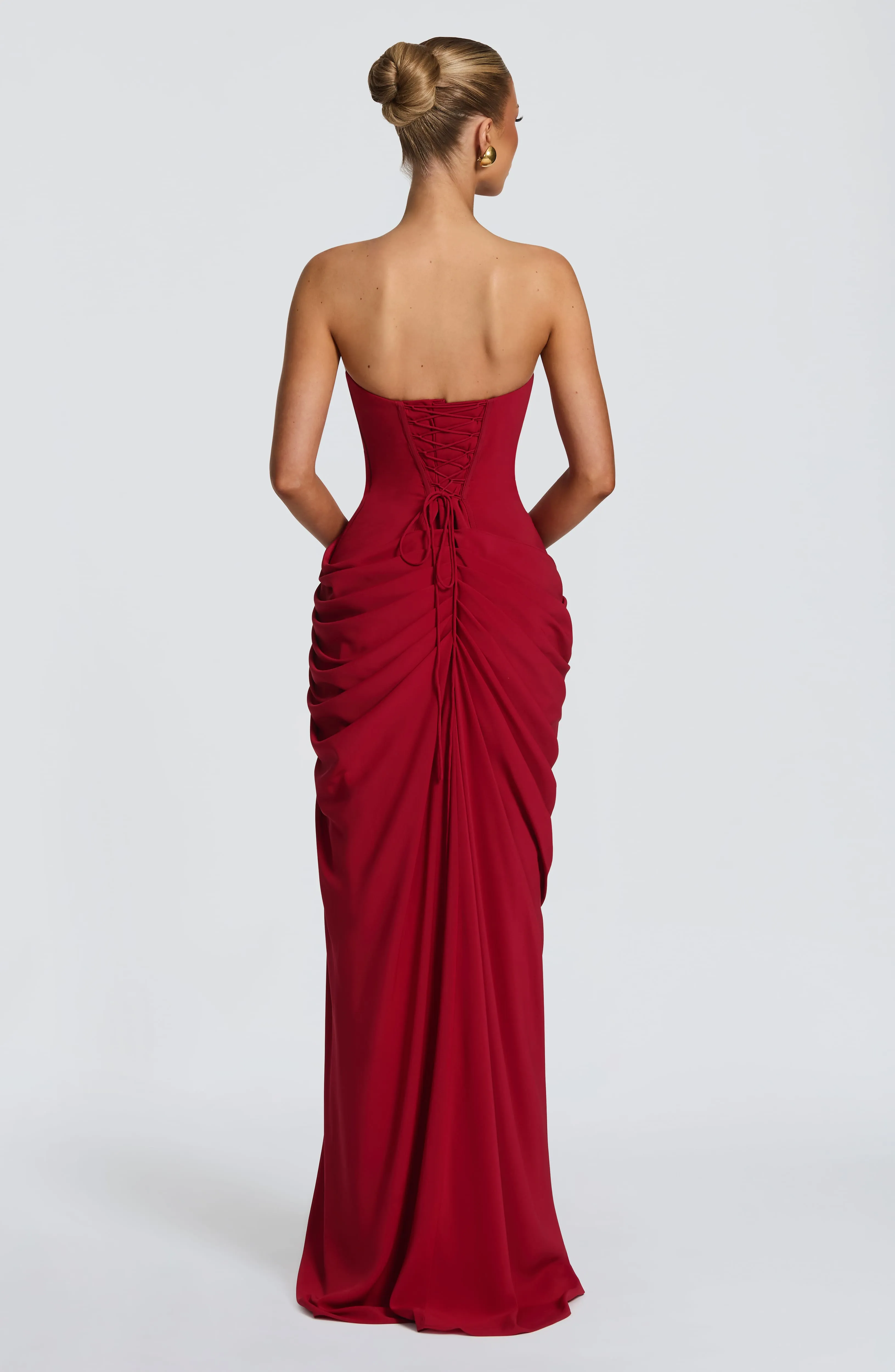 Cyra Maxi Dress - Deep Red sold by Babyboo Fashion product image thumbnail 3