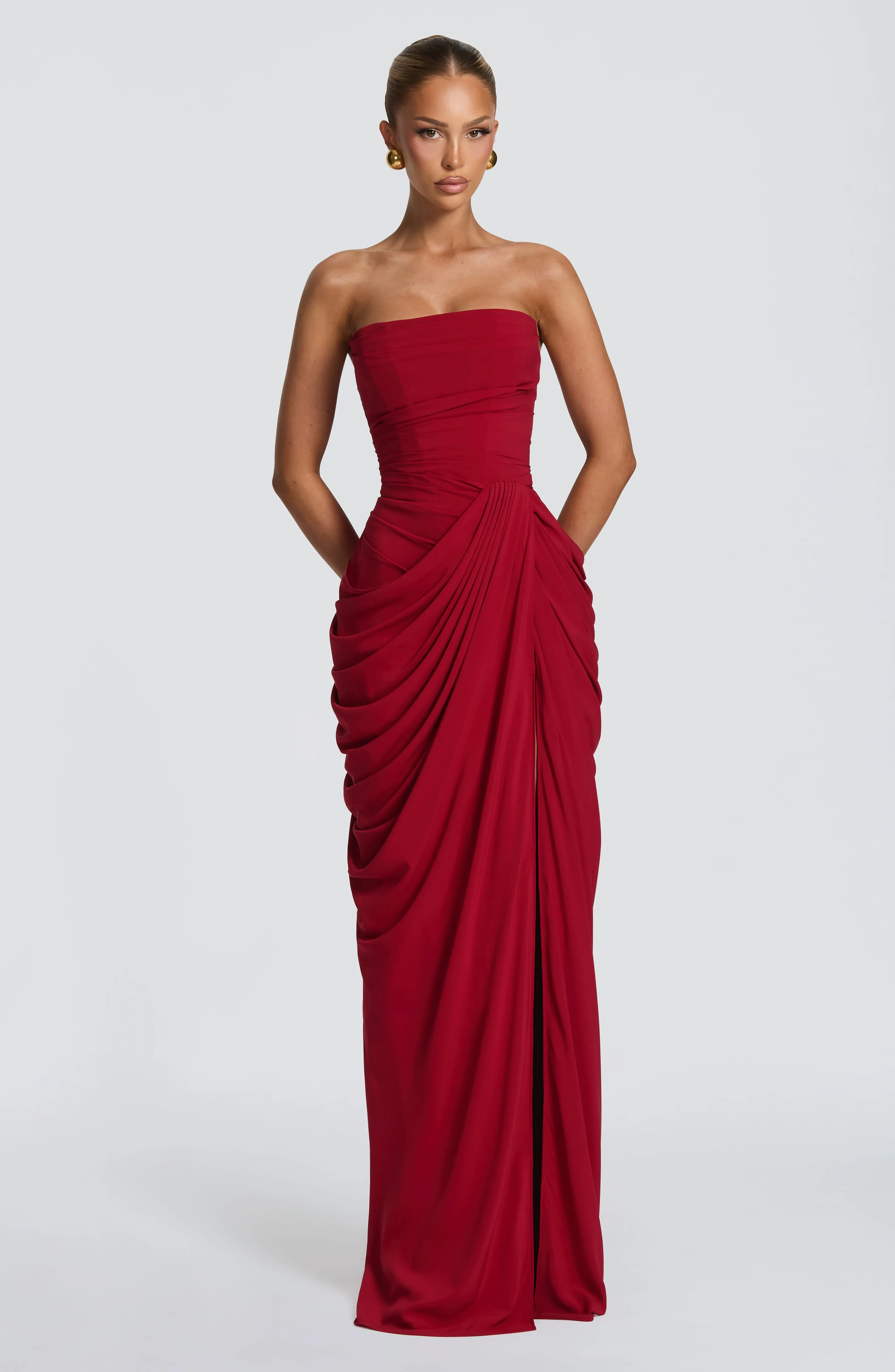 Cyra Maxi Dress - Deep Red sold by Babyboo Fashion product image thumbnail 5