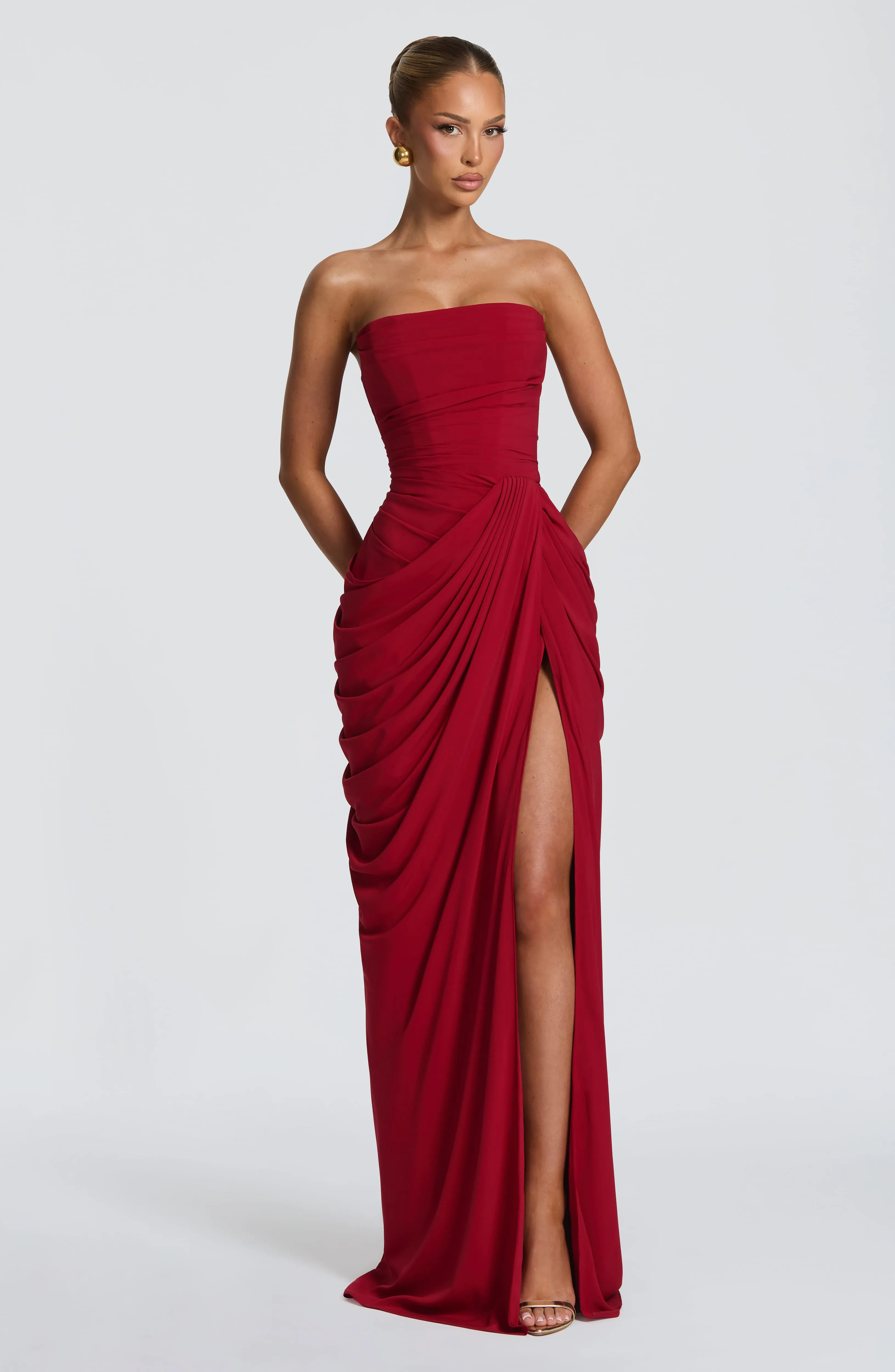 Cyra Maxi Dress - Deep Red sold by Babyboo Fashion product image thumbnail 2