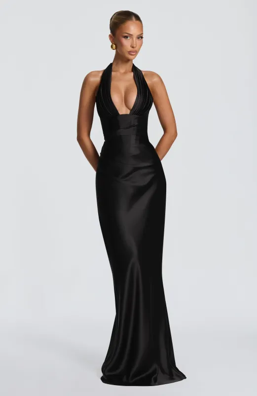 Elowen Maxi Dress - Black made by Babyboo Fashion