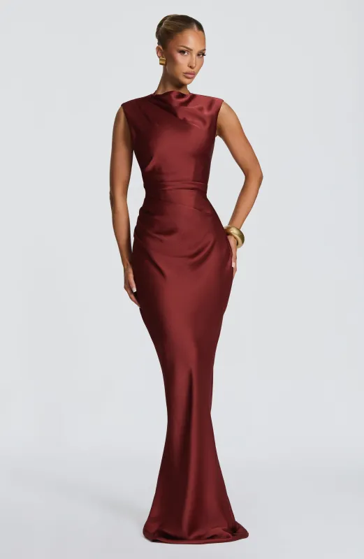 Avielle Maxi Dress - Deep Rust made by Babyboo Fashion