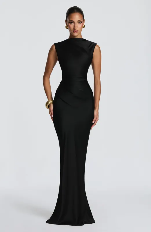 Avielle Maxi Dress - Black made by Babyboo Fashion