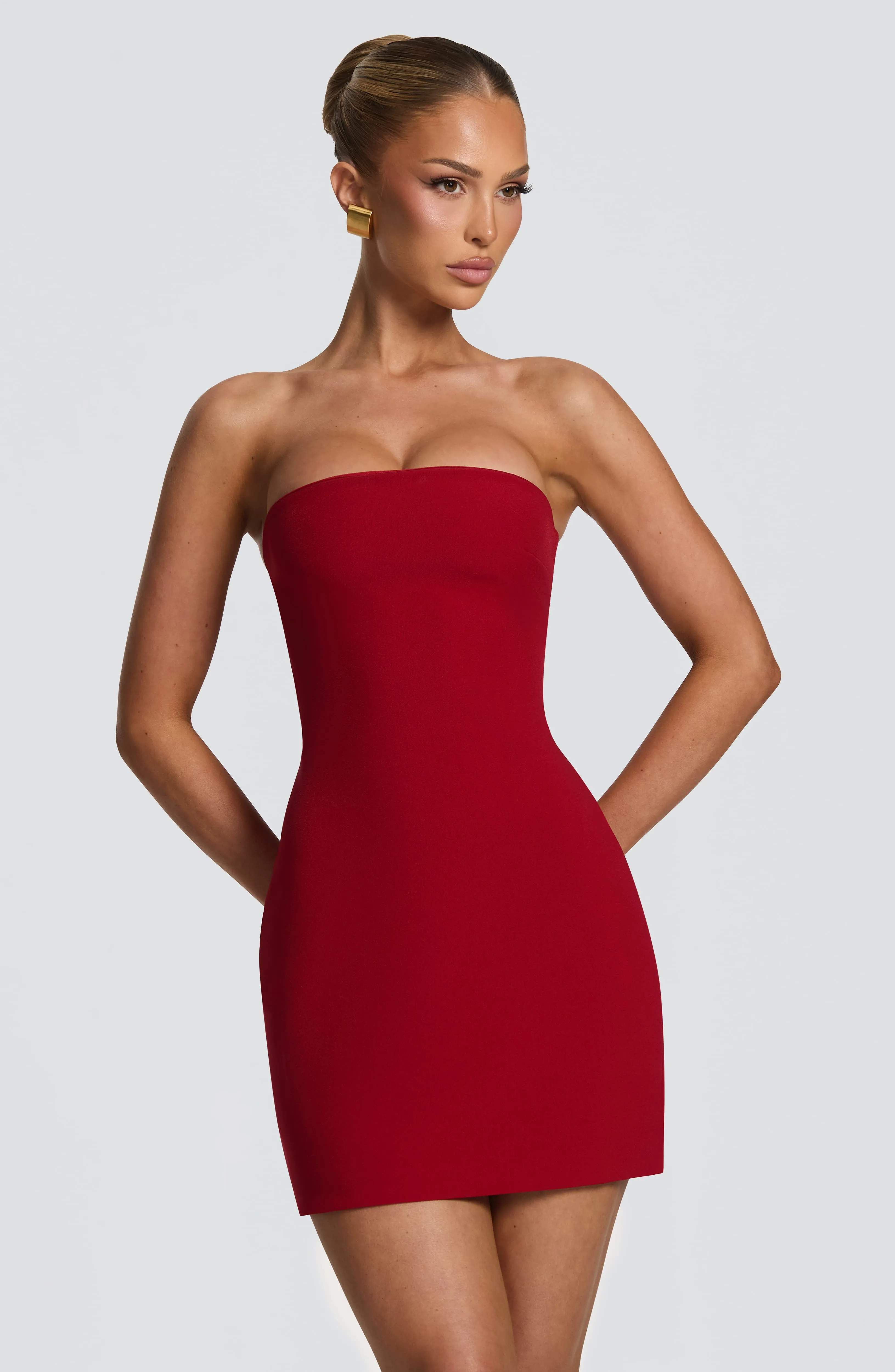 Tamsin Mini Dress - Deep Red sold by Babyboo Fashion product image thumbnail 4