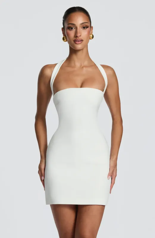 Tamsin Mini Dress - Ivory made by Babyboo Fashion