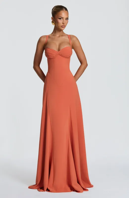 Irie Maxi Dress - Burnt Orange made by Babyboo Fashion
