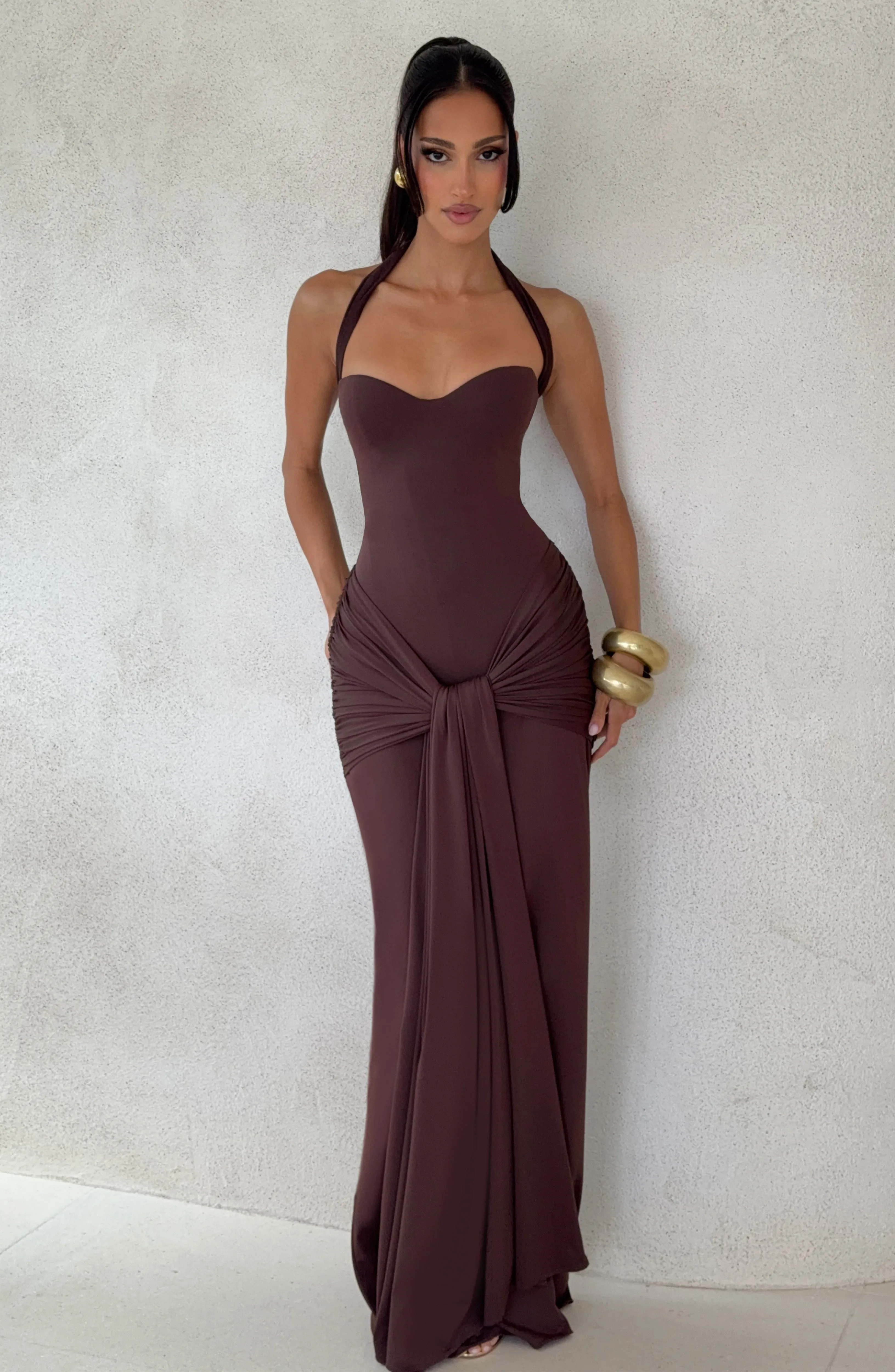 Gia Maxi Dress - Plum Brown sold by Babyboo Fashion product image thumbnail 4