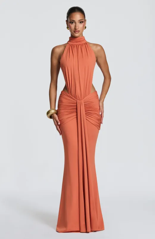 Thekla Maxi Dress - Burnt Orange made by Babyboo Fashion