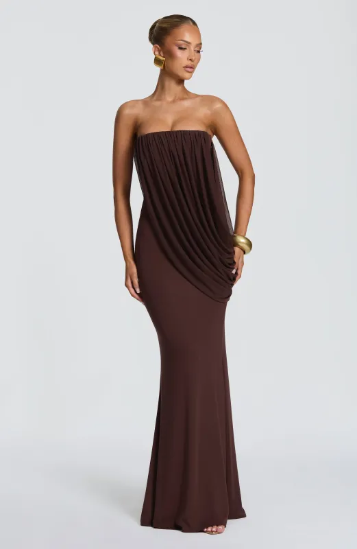 Vienna Maxi Dress - Plum Brown made by LF