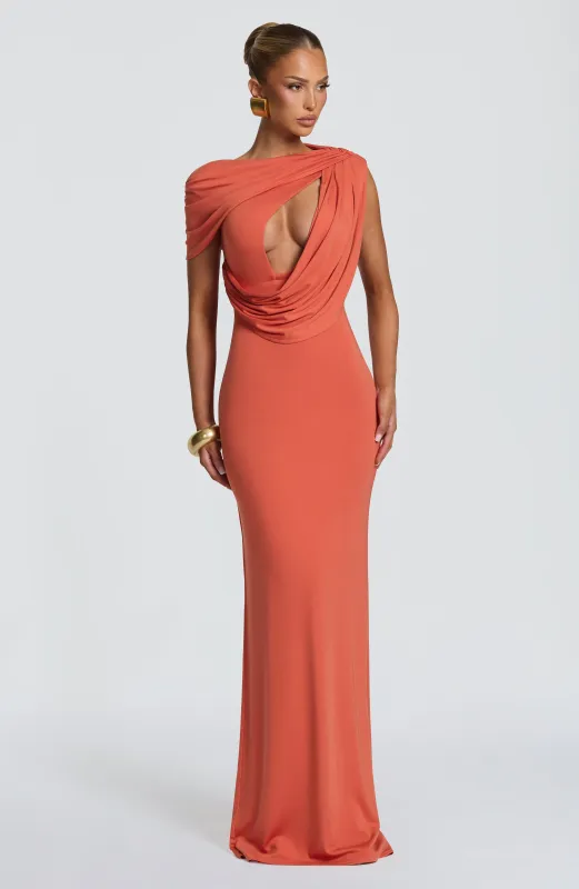 Kalina Maxi Dress - Burnt Orange made by LF