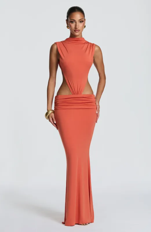 Fenella Maxi Dress - Burnt Orange made by LF