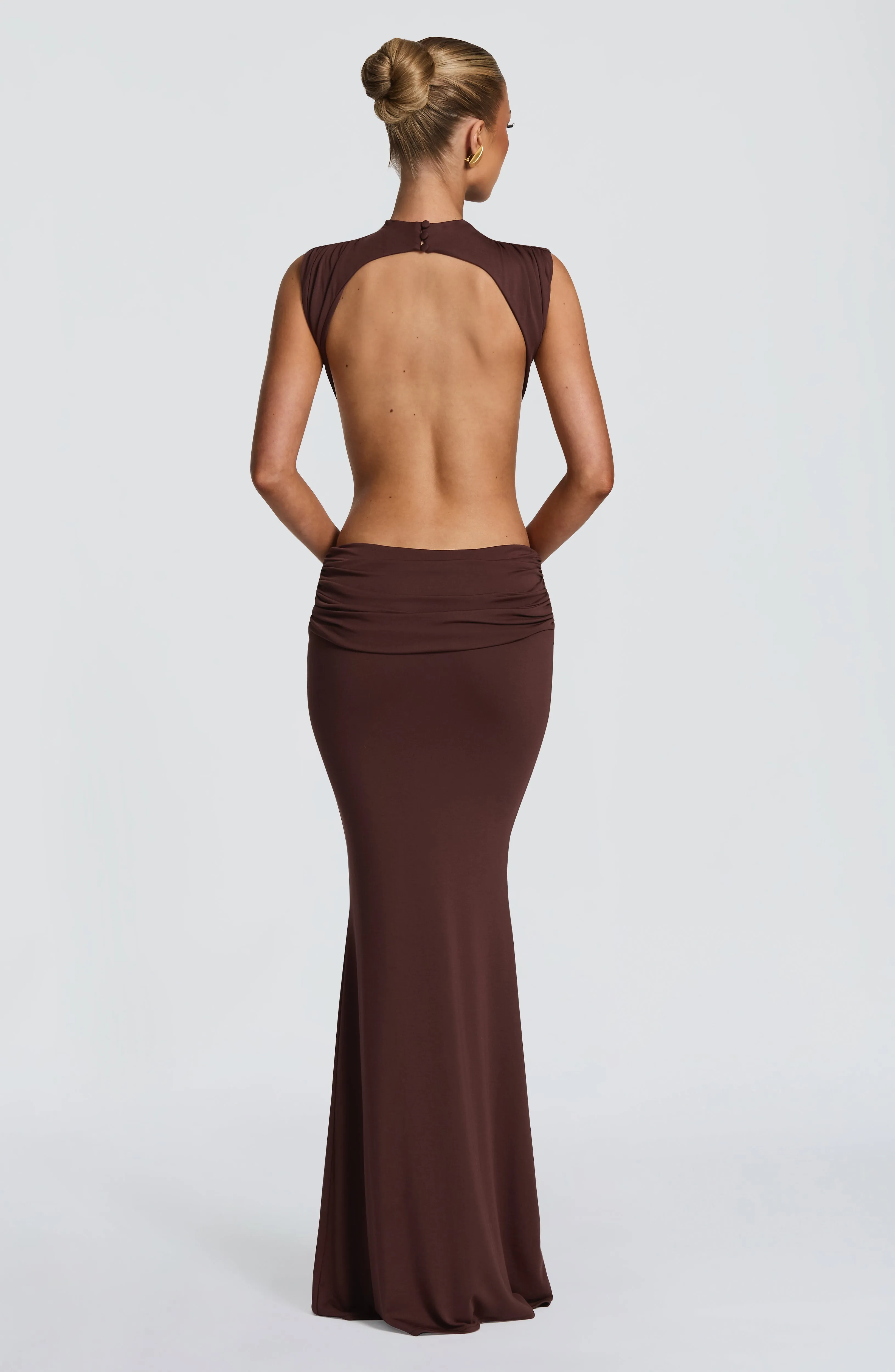 Fenella Maxi Dress - Plum Brown sold by Babyboo Fashion product image thumbnail 2