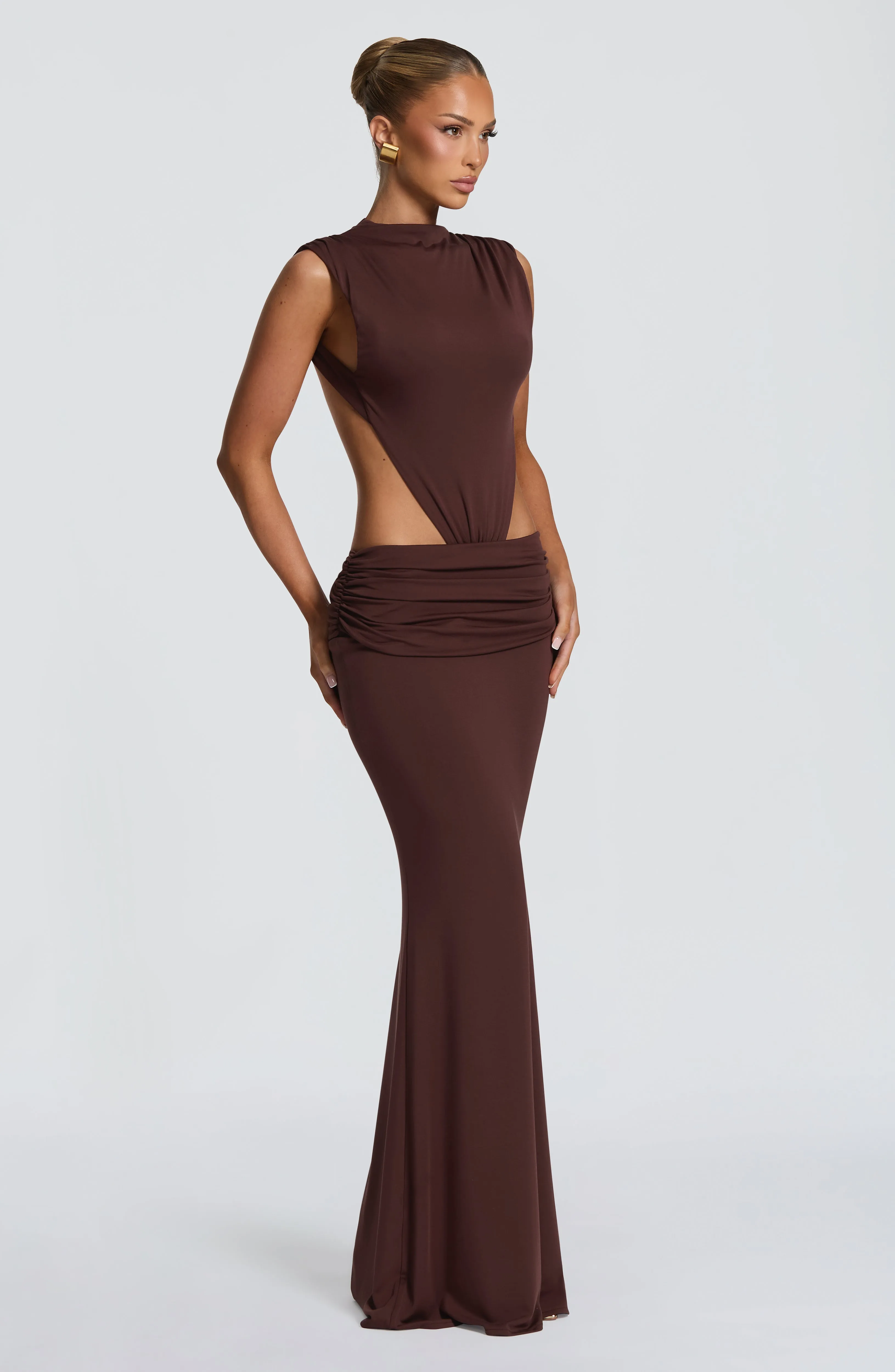 Fenella Maxi Dress - Plum Brown sold by Babyboo Fashion product image thumbnail 5