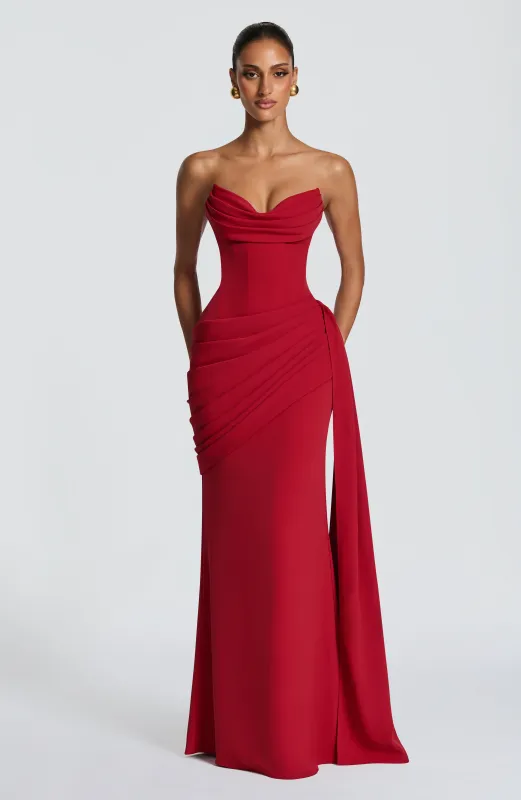 Matisse Maxi Dress - Deep Red made by Babyboo Fashion