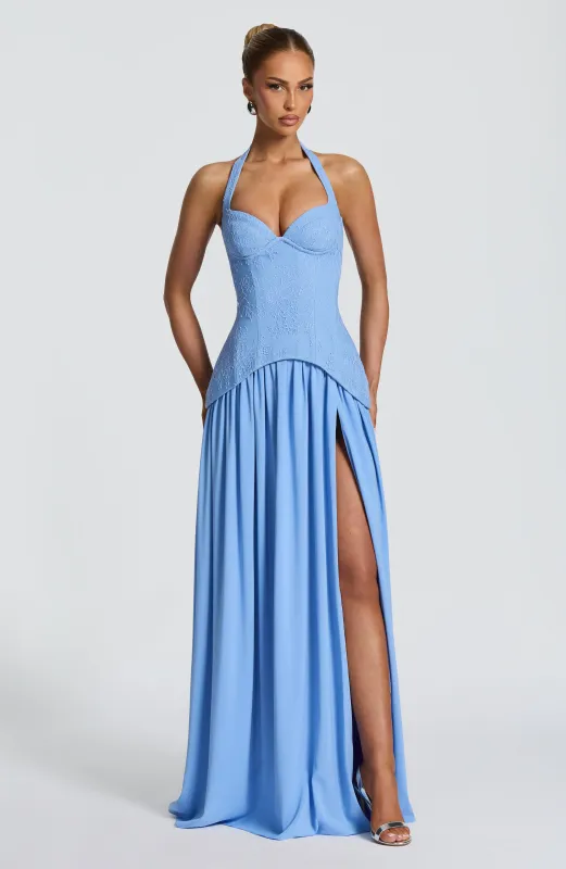 Almira Maxi Dress - Powder Blue made by Babyboo Fashion