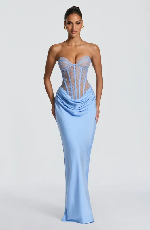 Kathleen Maxi Dress - Powder Blue made by Babyboo Fashion